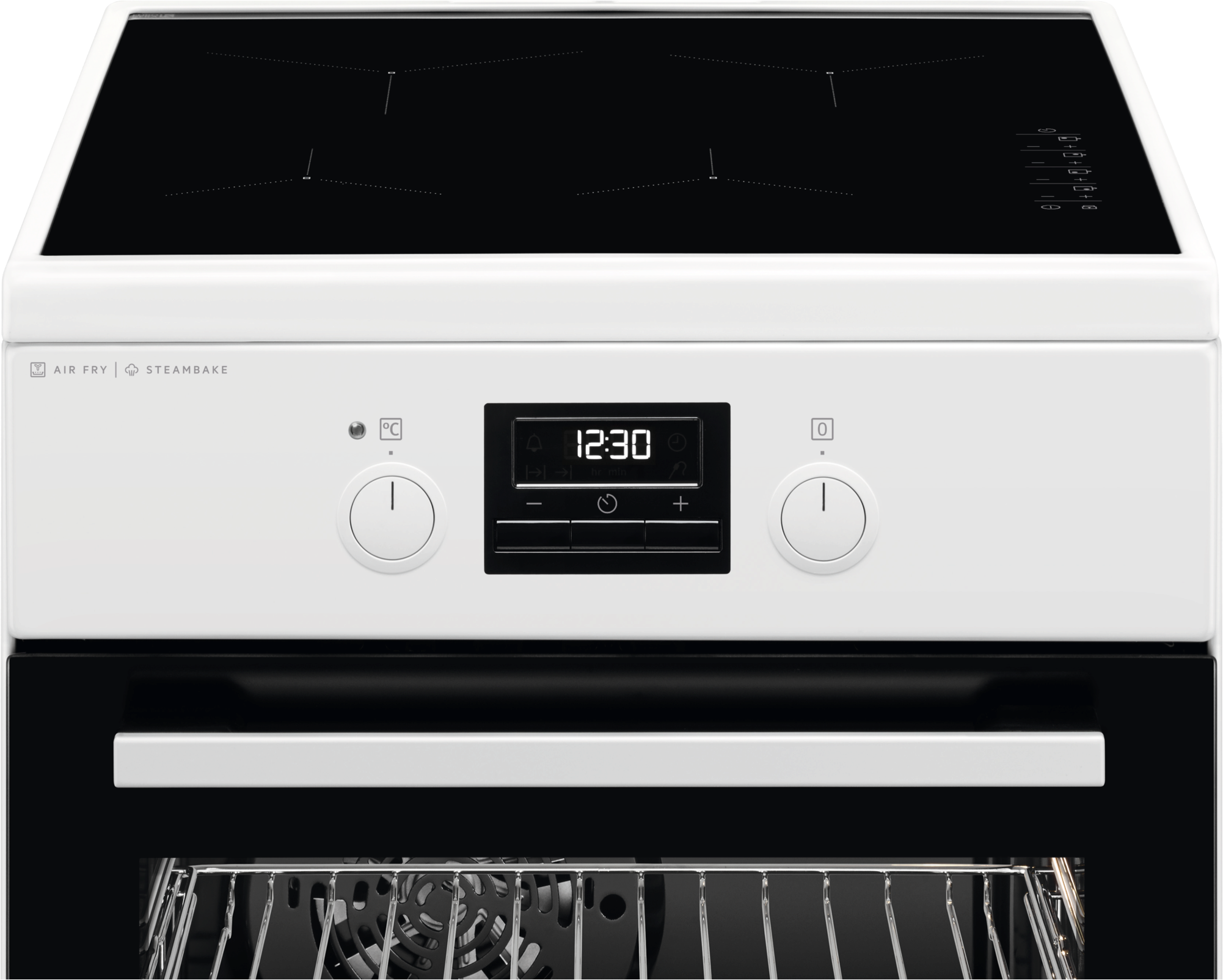 AEG Induktions-Standherd »CIB56494BW 943005695«, mit FlexiRunners™ – Teilauszug (2 Paar), Dampfzufuhr, AirFry-Funktion, 8 Beheizungsarten, Timer, inkl. Zubehör
