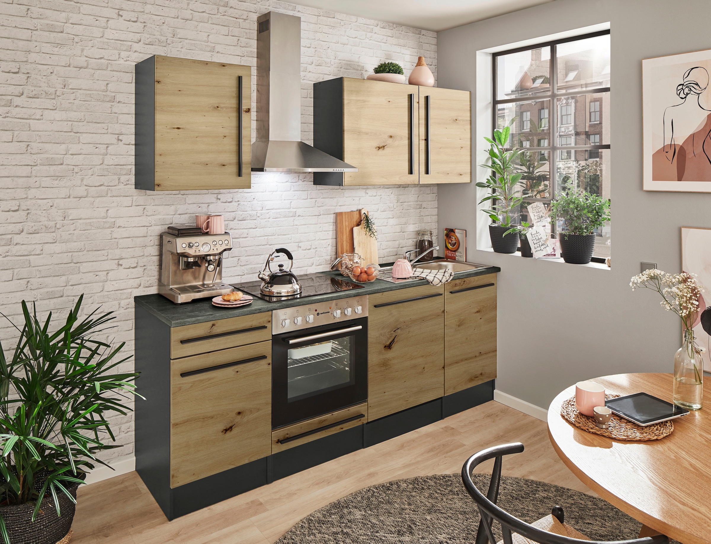 BASIC by Balculina Küchenzeile »Jazz« Breite 220 cm, wahlweise mit E-Geräten