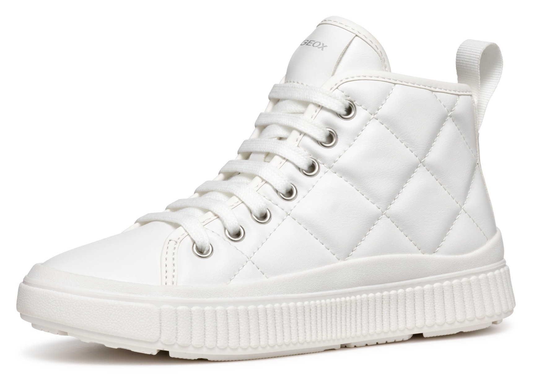 Geox Sneaker »J LAQUINNY GIRL B«, High Top Sneaker, Schnürboots, Freizeitschuh mit Reißverschluss