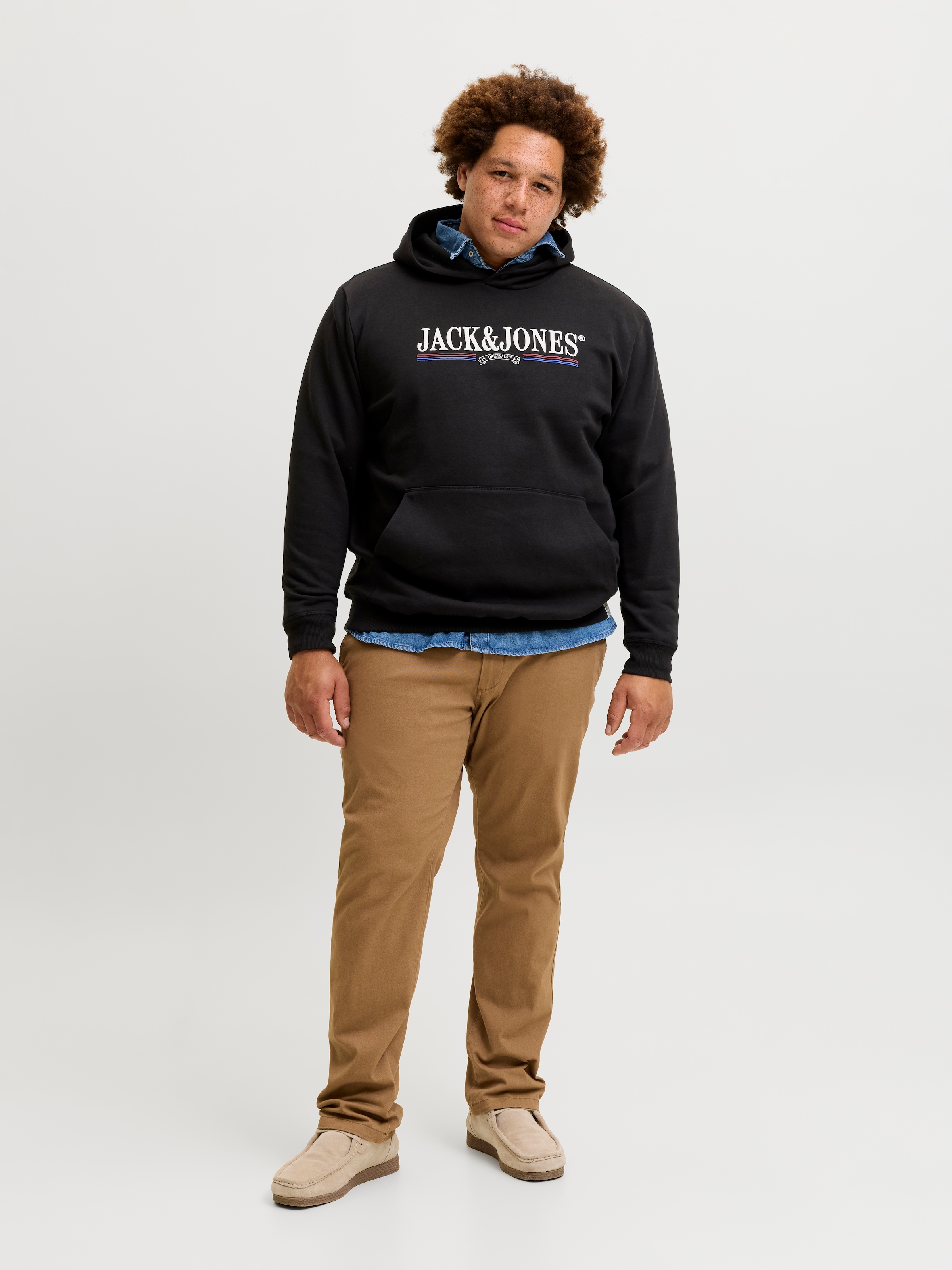 Jack & Jones PlusSize Kapuzensweatshirt »JORFREDERIKSBERG GRAPHIC BOX SWEAT H PLS«, Baumwollmischung, regular fit
