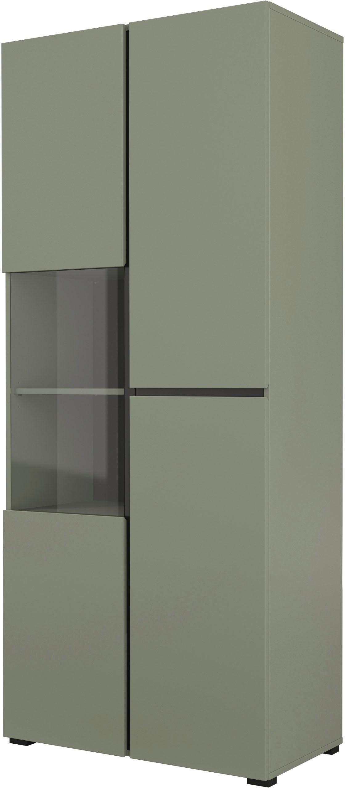 INOSIGN Vitrine »Cross, Höhe 183,5 cm, moderne grifflose Standvitrine mit 3 Türen«, Hochschrank mit viel Stauraum, Glastür und verstellbaren Einlegeböden