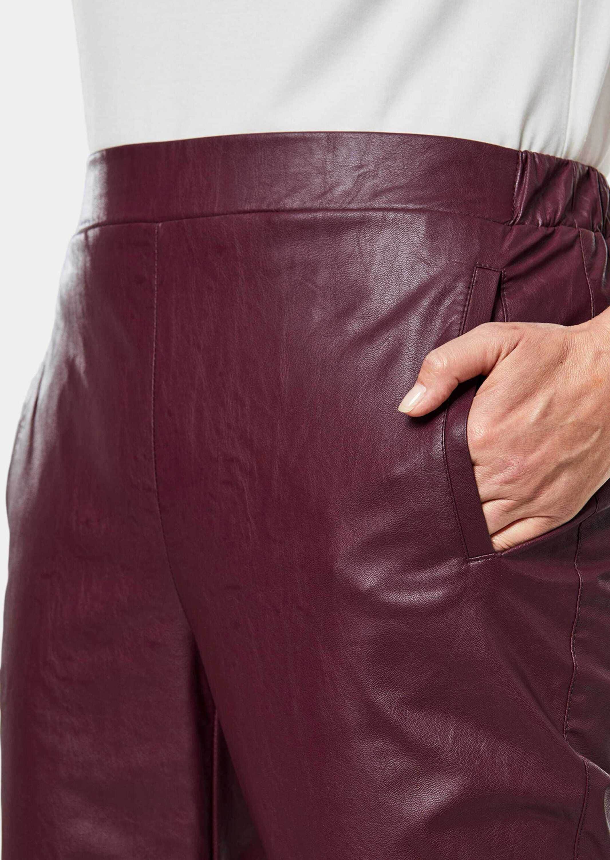 GOLDNER 2-in-1-Hose »Bequeme Schlupfhose in Lederoptik«