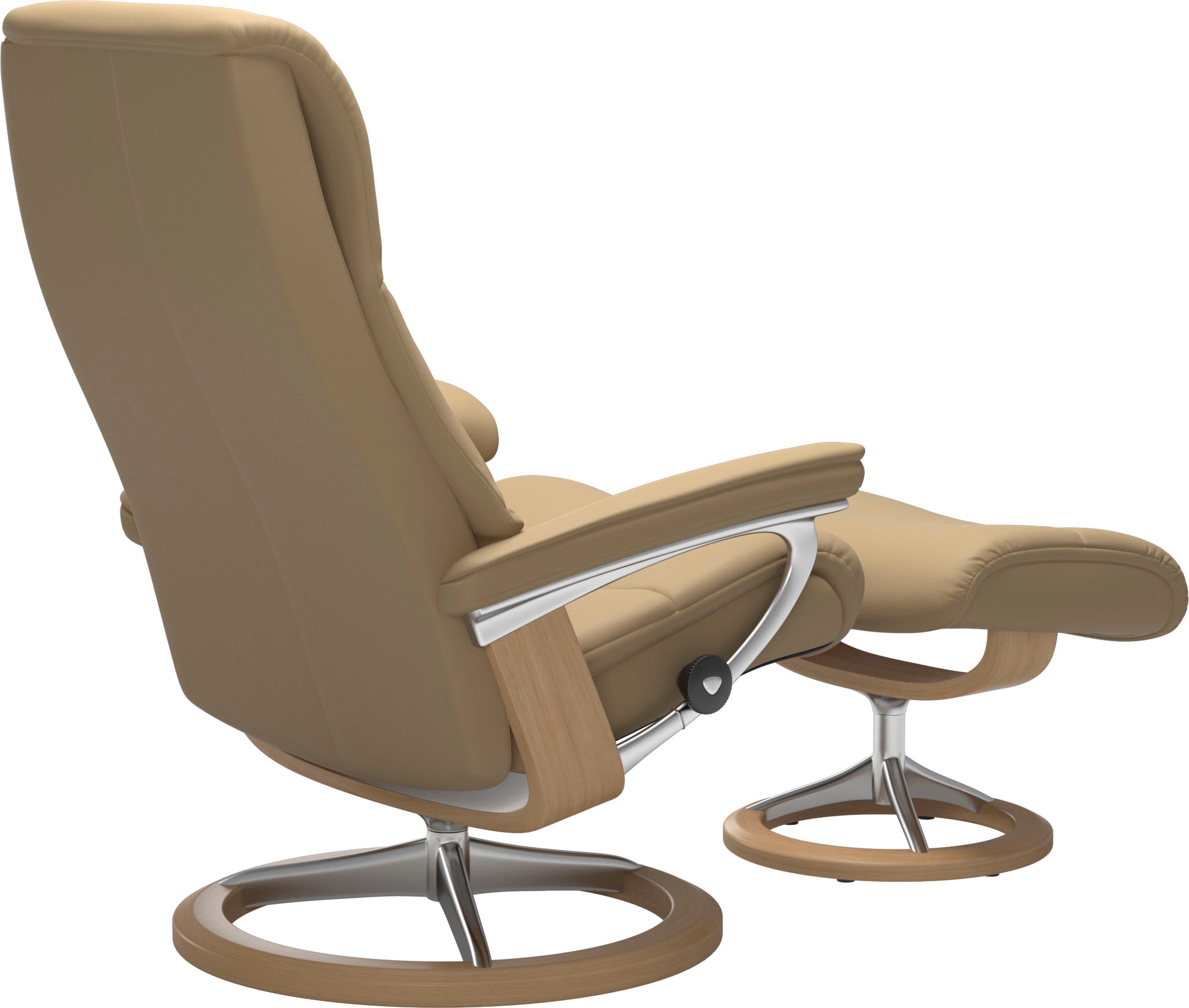 Stressless® Relaxsessel »View«, (Set, Relaxsessel mit Hocker), mit Signature Base, Größe S,Gestell Eiche