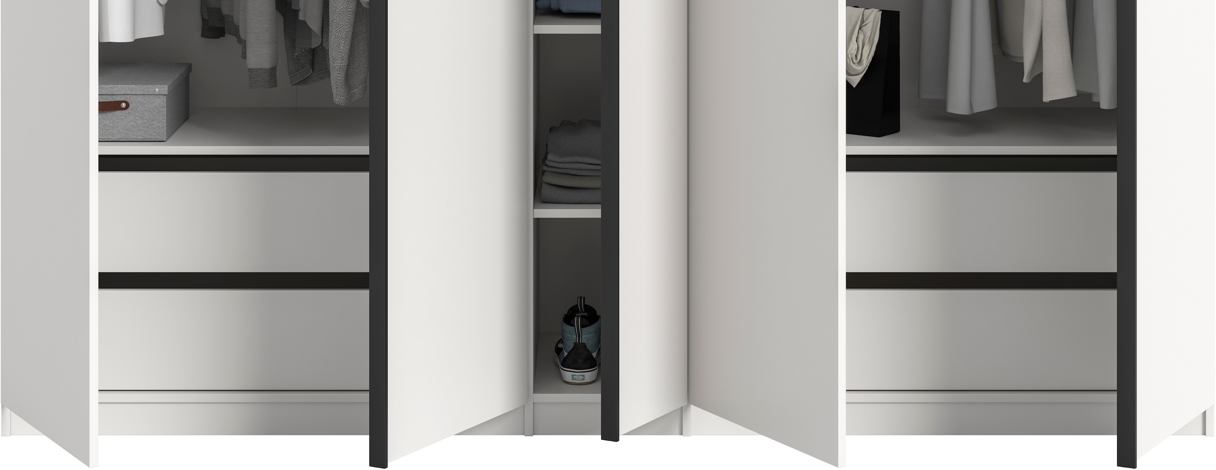 Home affaire Schubladeneinsatz »BENDINGO, TOPSELLER!, Schrankeinsatz, Schubladen« passend für Kleiderschrank: 35930037 und 70264445,  Breite 95cm, in verschiedenen Farben, 2 Schubladen, 1 Ablageboden