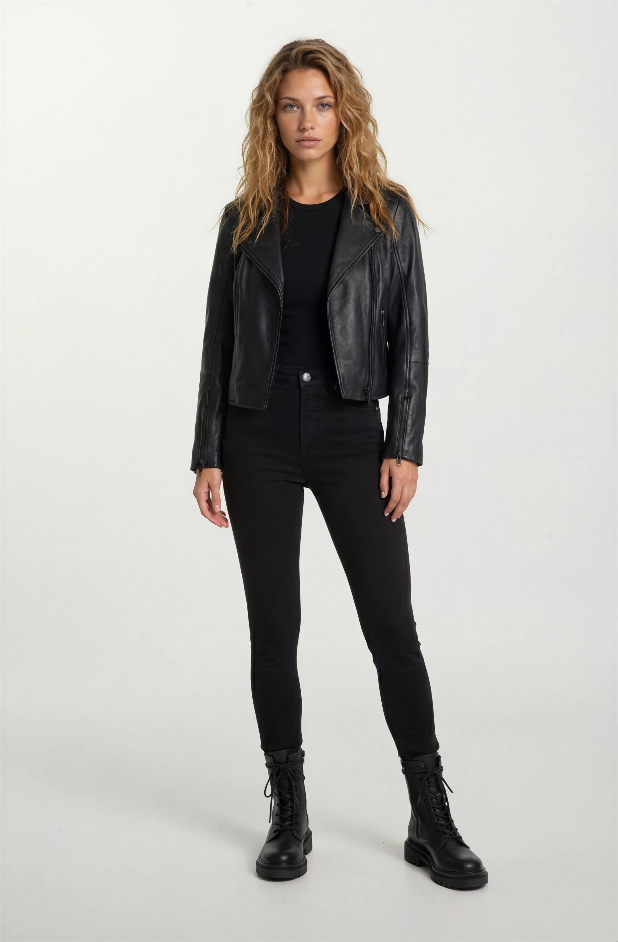 trueprodigy Lederjacke »Stella Reverskragen und asymmetrischer Reißverschluss« ohne Kapuze