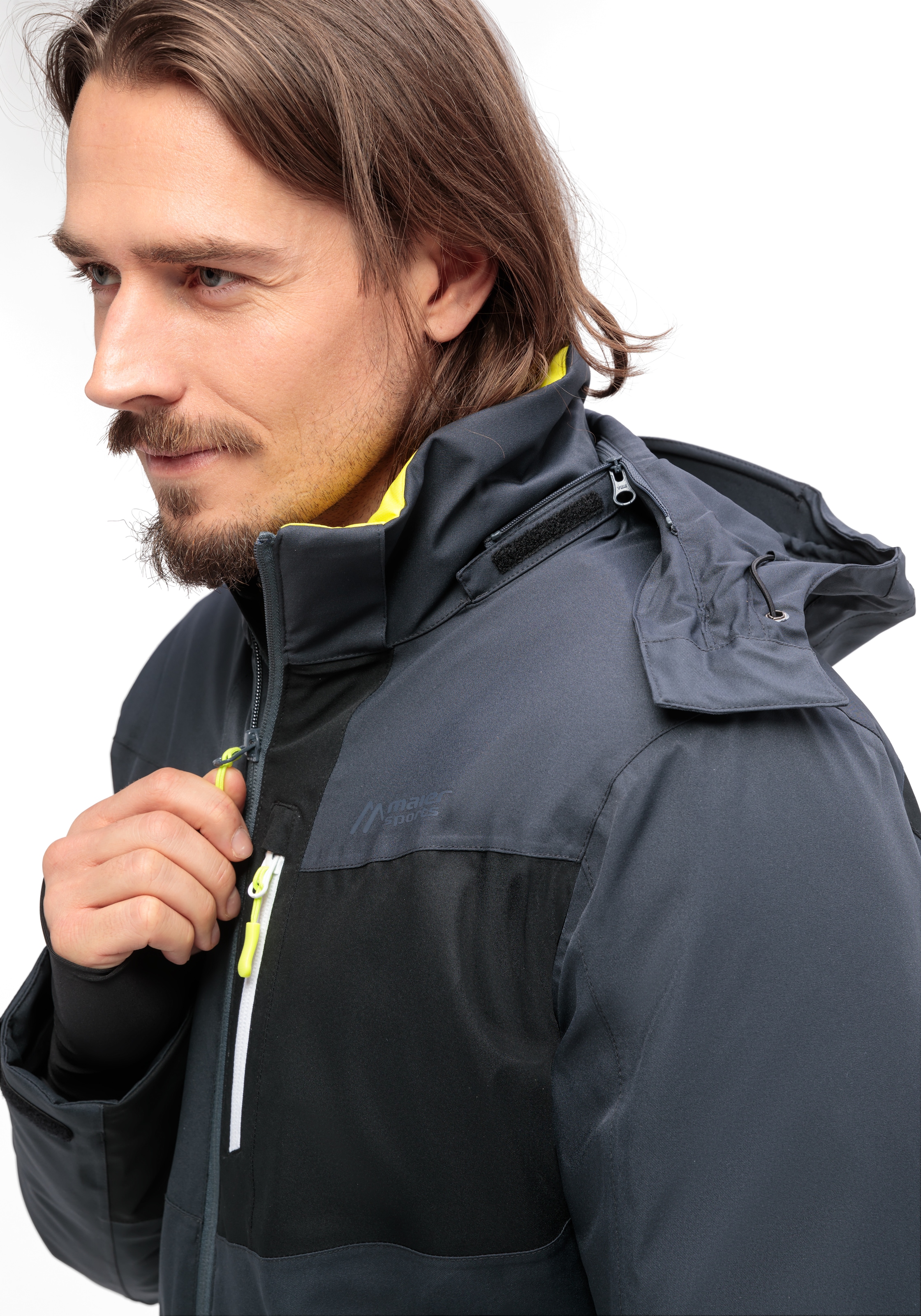 Maier Sports Skijacke »KARLEITEN M 2.0«, Herren Winterjacke, wind/wasserdicht, 3 RV-Taschen und Kapuze, Regular fit