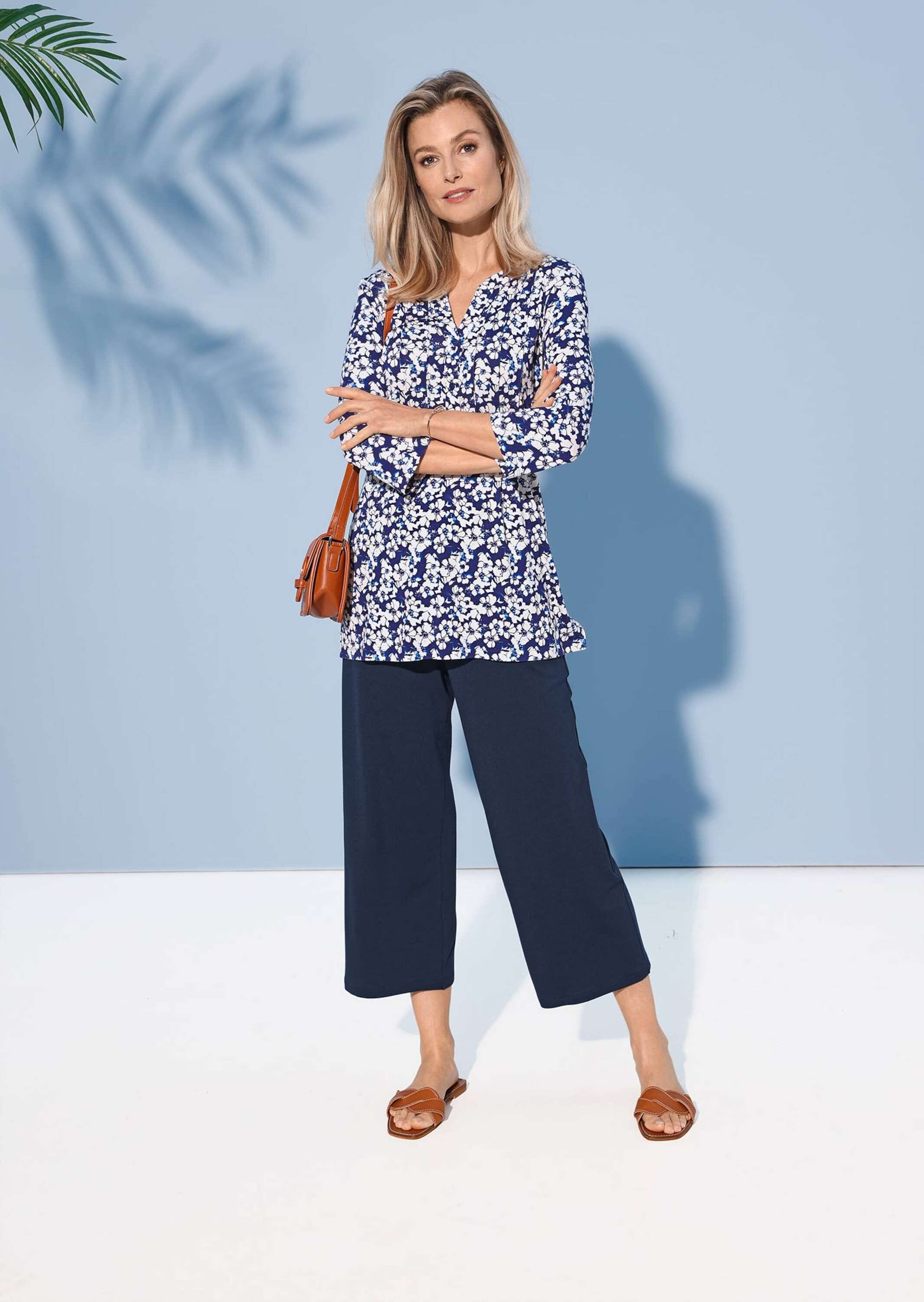 GOLDNER Print-Shirt »Kurzgröße Figurschmeichelndes Drucktunika-Shirt« Ohne