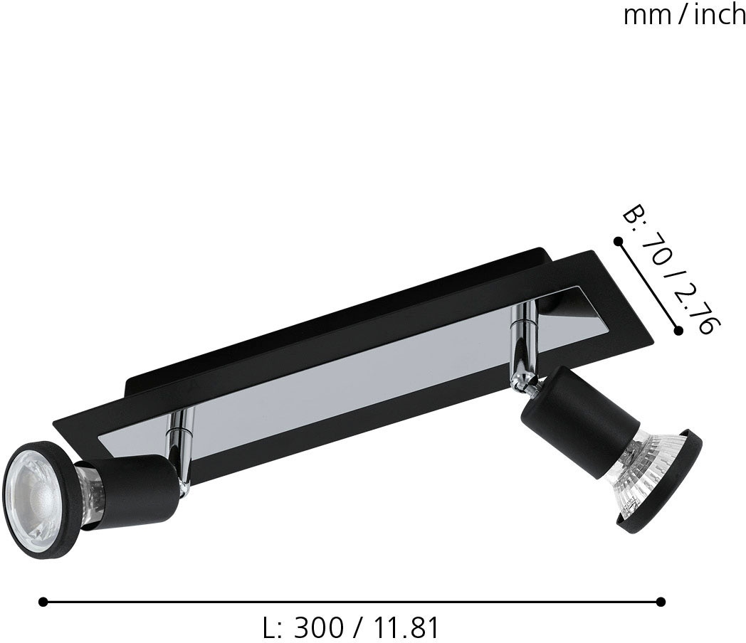 EGLO LED Deckenspots »SARRIA«, 2 flammig, Leuchtmittel LED-Board-GU10 | LED wechselbar, LED Deckenleuchte, LED Deckenlampe