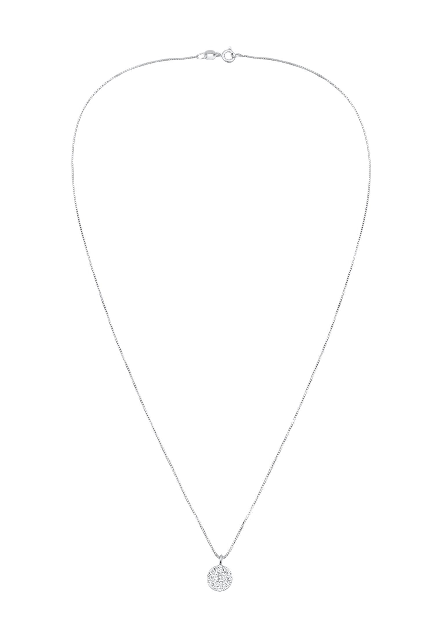 Elli Kette mit Anhänger »Halskette Kristalle Plättchen Anhänger 925 Silber«