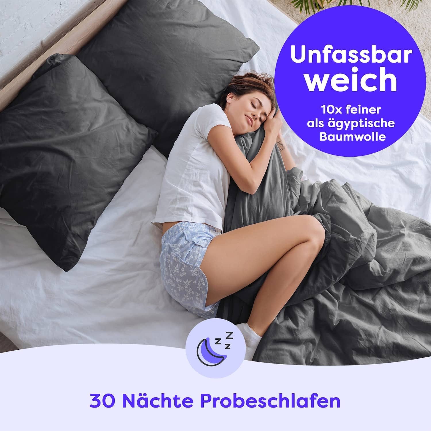 Wolkenfeld Bettwäsche »Allergiker Bettwäsche, unfassbar weich« 2 Stk. tlg. 135x200 cm, 155x220 & Übergrößen I inkl. Kissenbezüge 80x80 I Uni