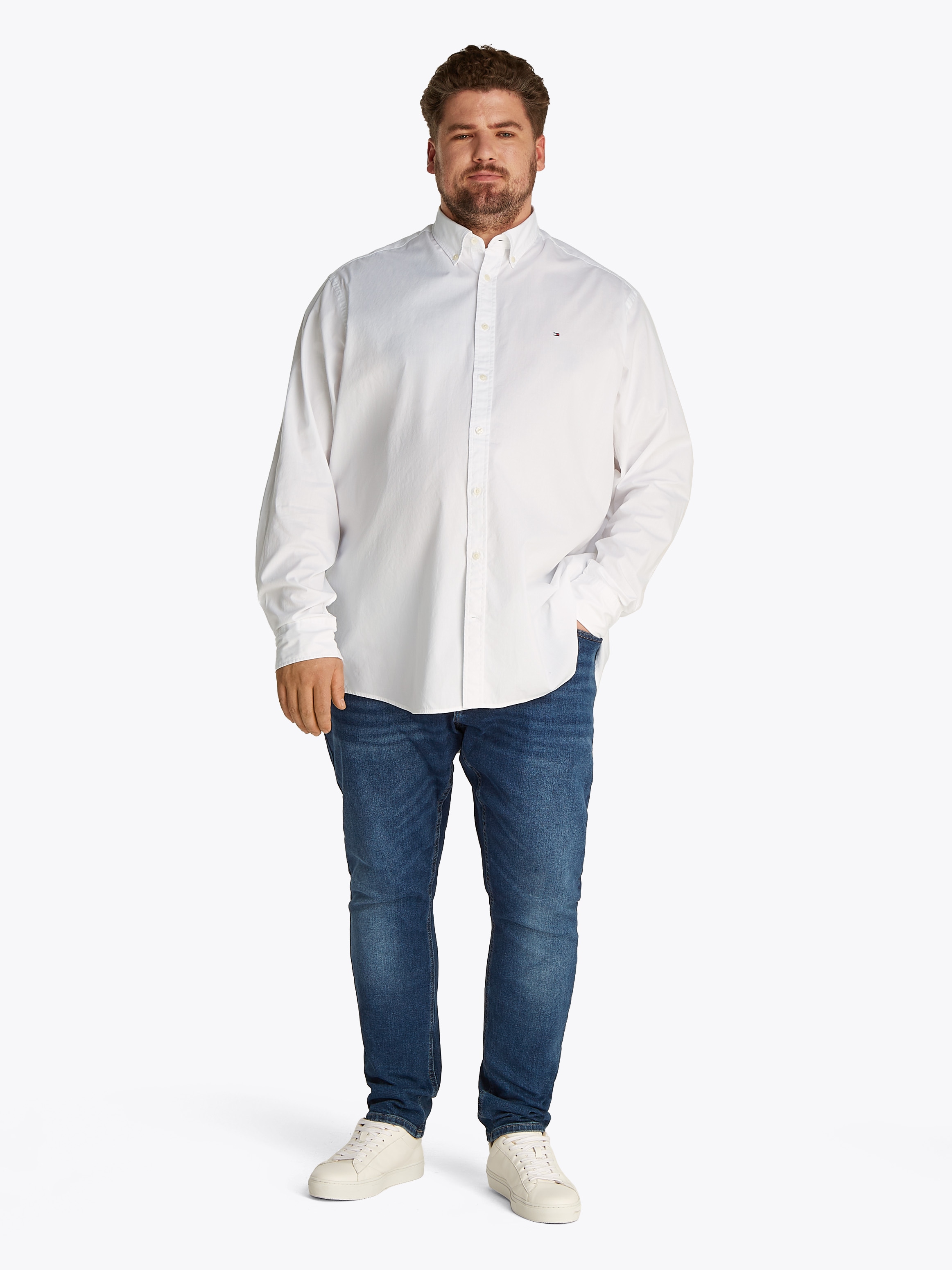 Tommy Hilfiger Big & Tall Langarmhemd »BT-FLEX POPLIN SOLID RF SHIRT-B«, Große Größen