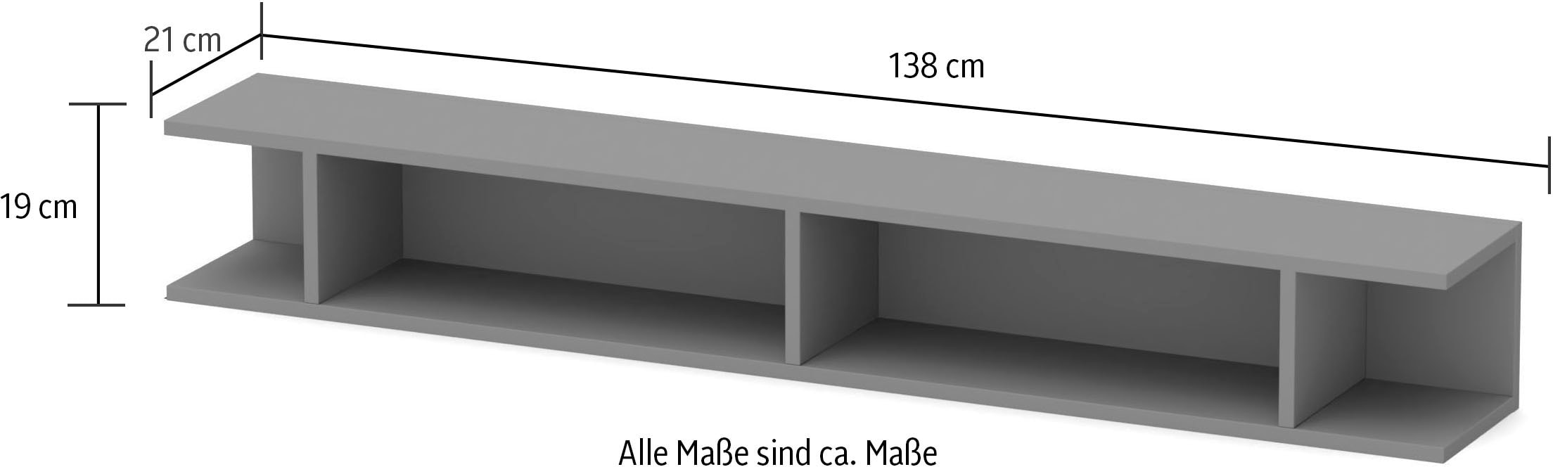 INOSIGN Wandregal »Tray, Breite 138 cm«, Wandboard senkrecht oder waagerecht zu hängen