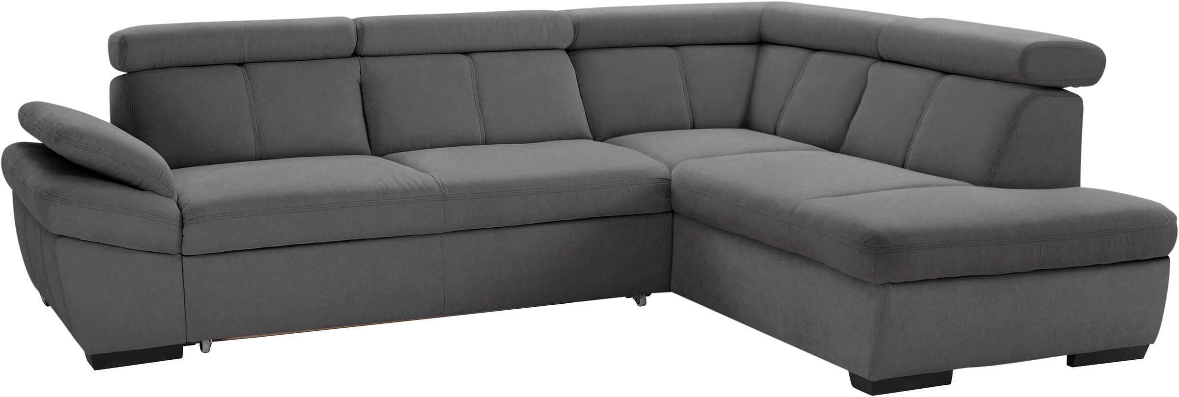 exxpo - sofa fashion Ecksofa »Salerno, klassisch modernes Funktionssofa, hoher Sitzkomfort, L-Form«, inkl. Kopf- und Armteilverstellung, wahlweise mit Bettfunktion