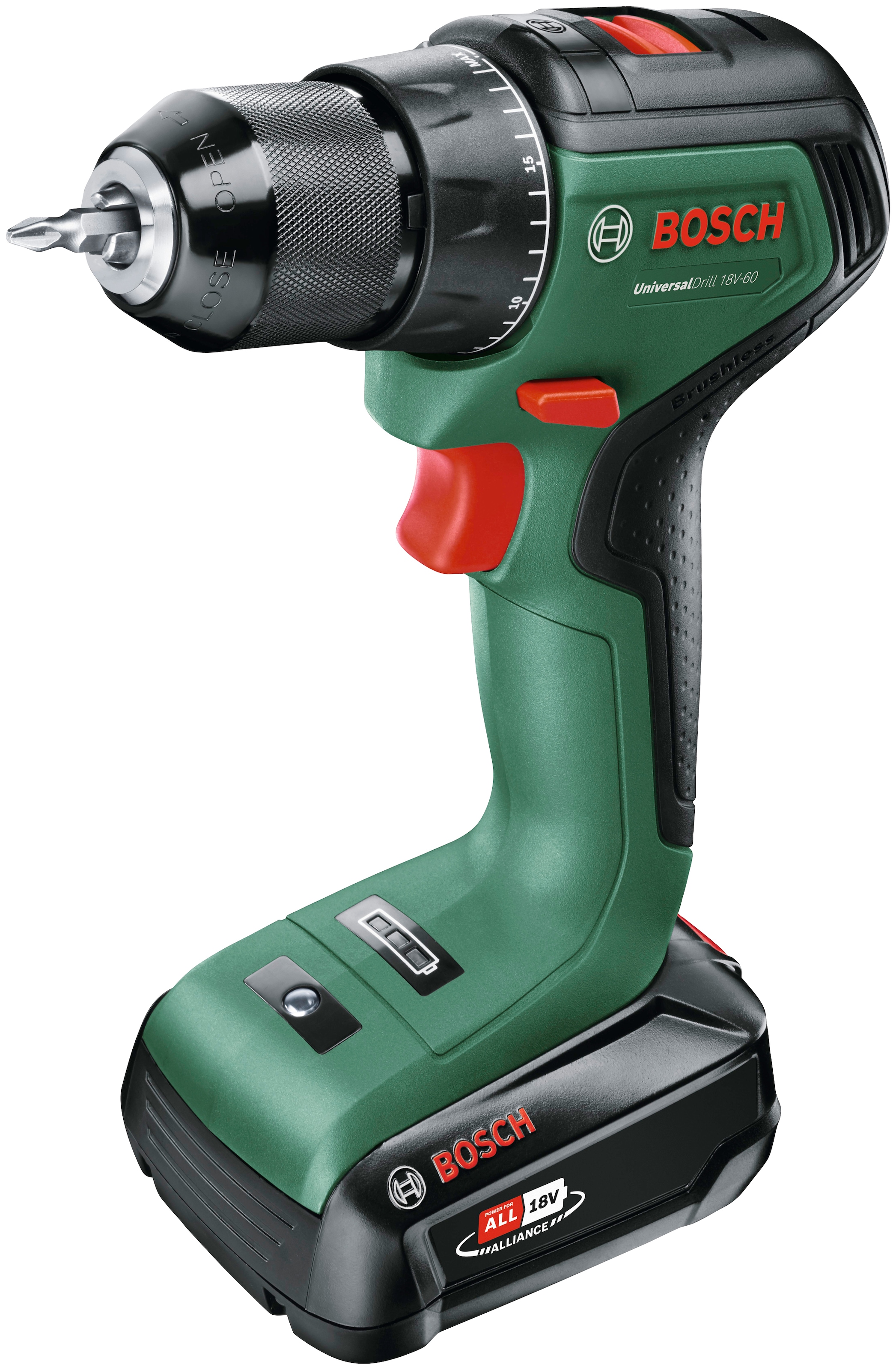 Bosch Home & Garden Akku-Bohrschrauber »UniversalDrill 18V-60«, Inkl. Koffer, mit Akku 18V/2Ah und Ladegerät