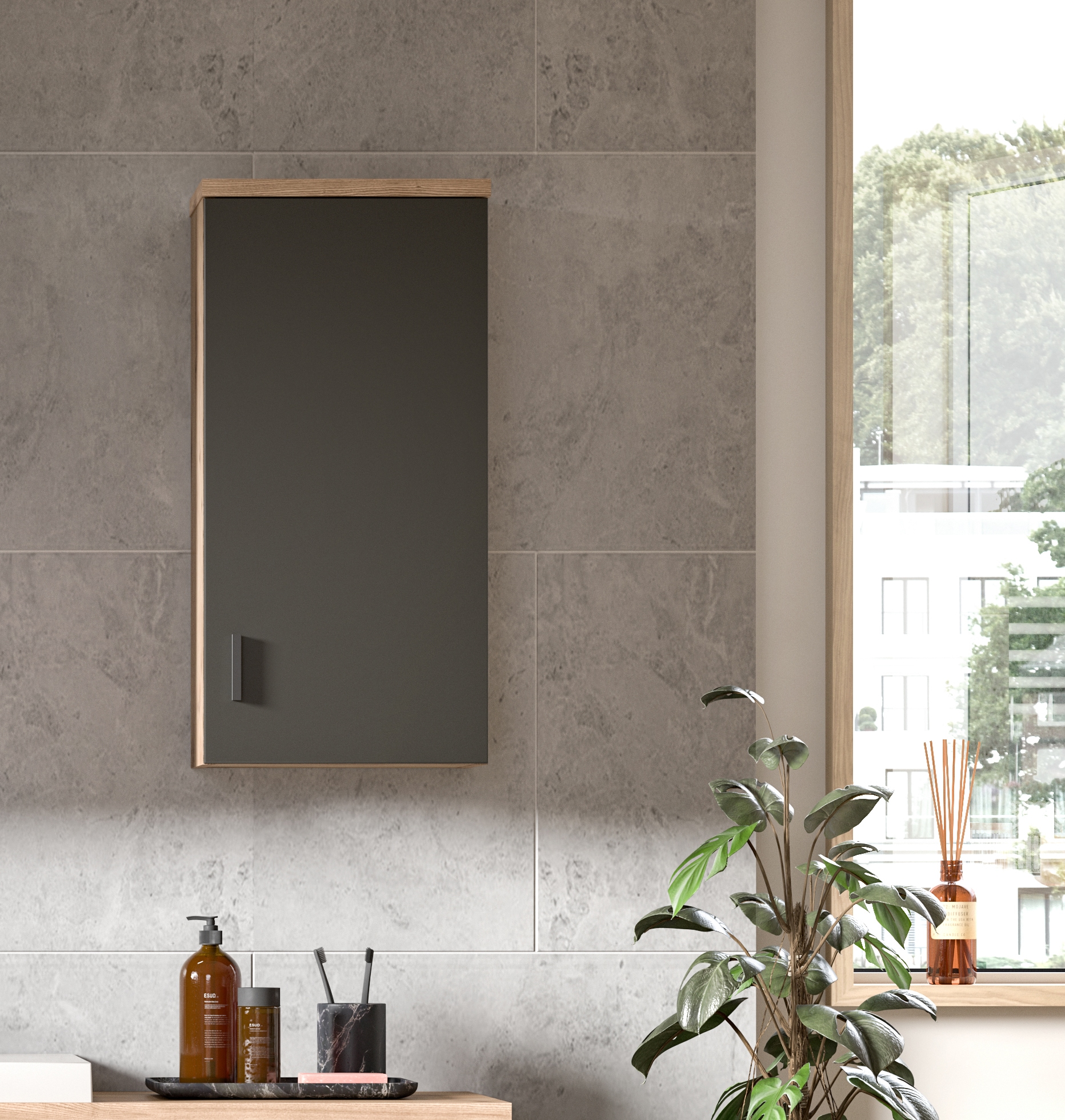 welltime Hängeschrank »Dolo, Breite 37 cm, 1 Tür (Türanschlag wechselbar), 1 Einlegeböden«, (1 St.), Badmöbel, Badschrank, Schrank, Wandschrank, Bad, Badezimmer