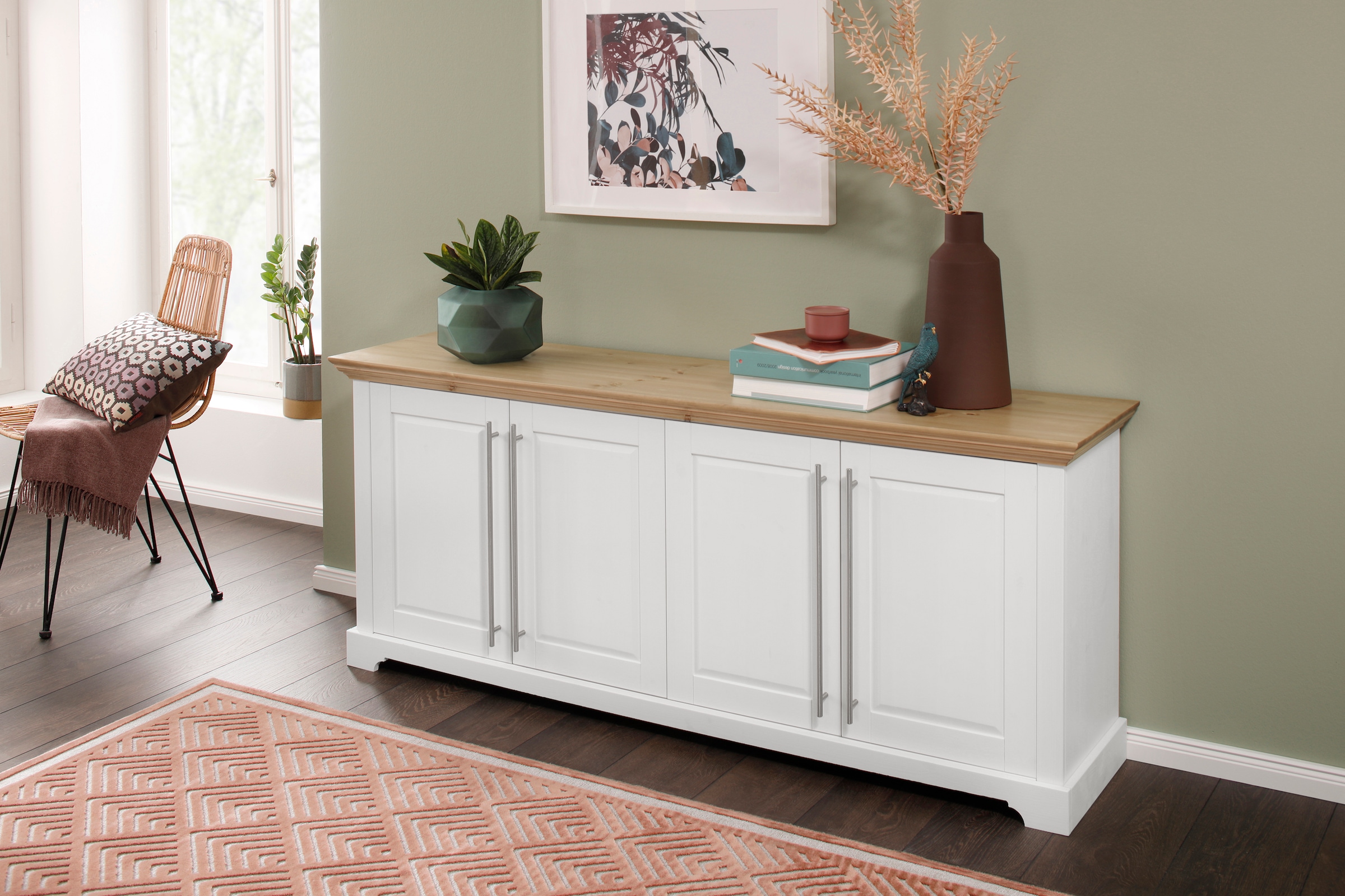 Home affaire Kommode »Meliss«, aus massiver Kiefer, FSC® 4-türig, Breite 171 cm
