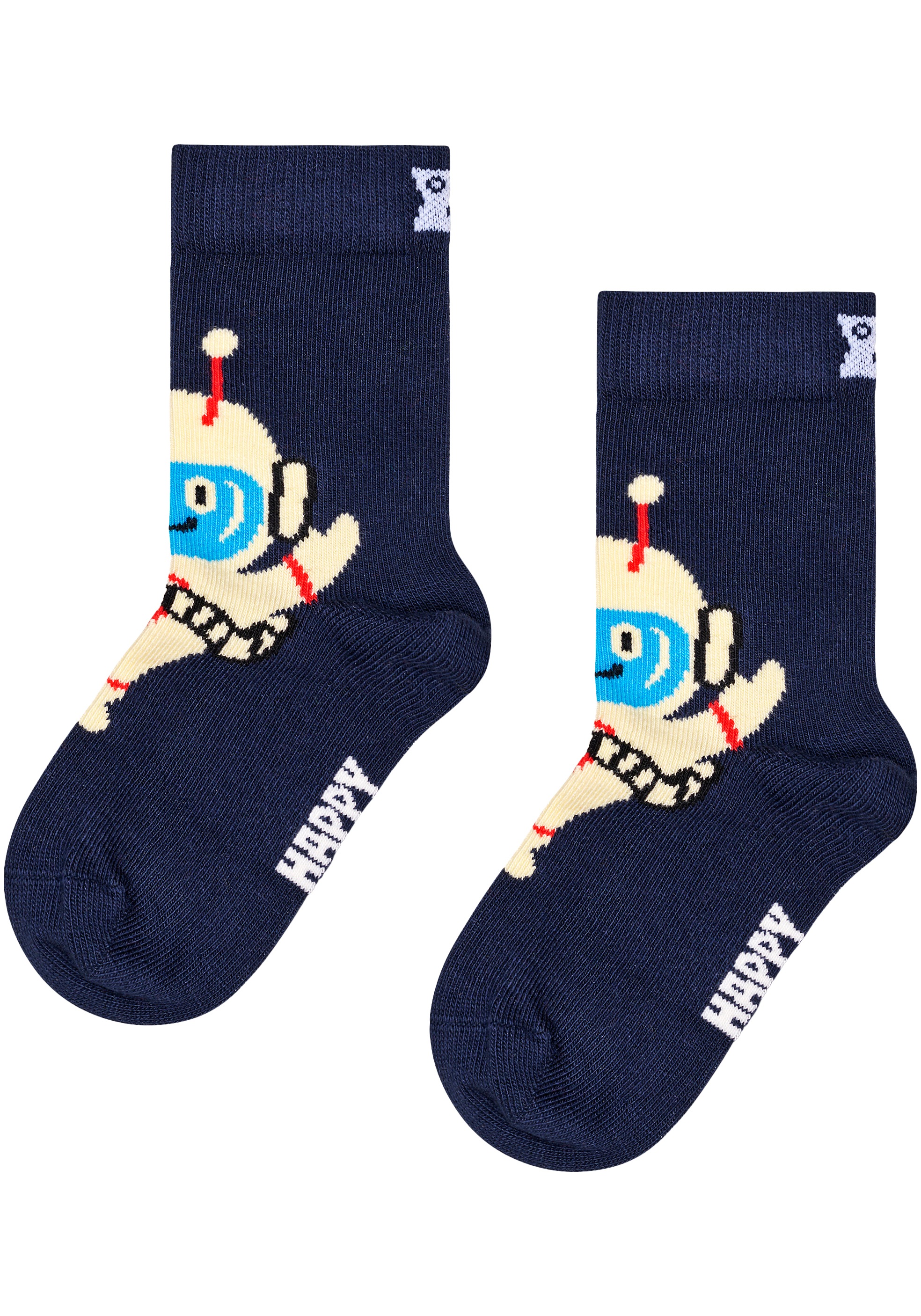 Happy Socks Langsocken, (3er Pack), mit verspielten Roboter-Motiven