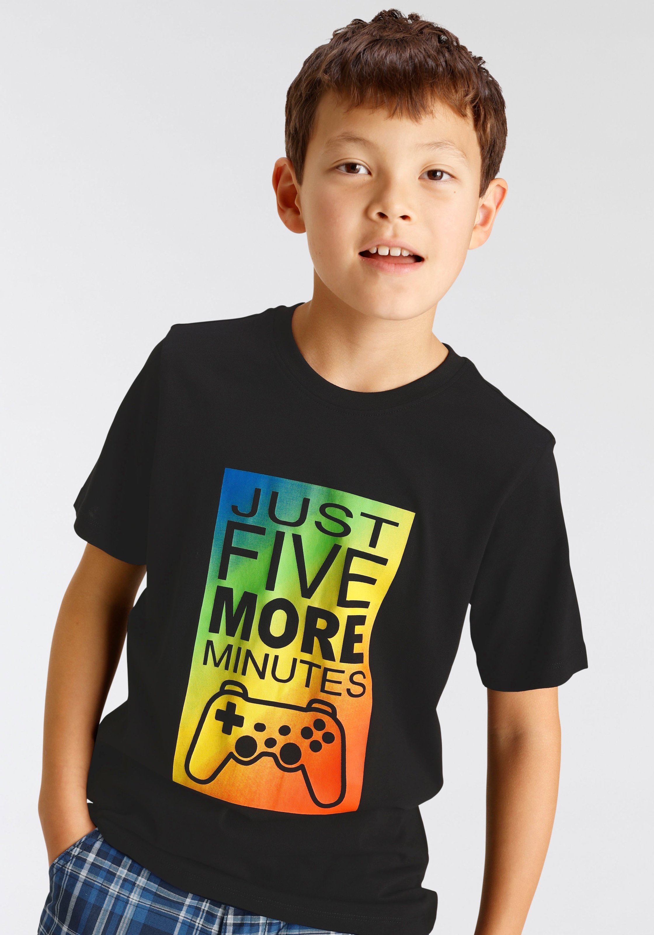 KIDSWORLD T-Shirt »JUST 5 MINUTES«, kaufen OTTO Spruch Gamer MORE bei