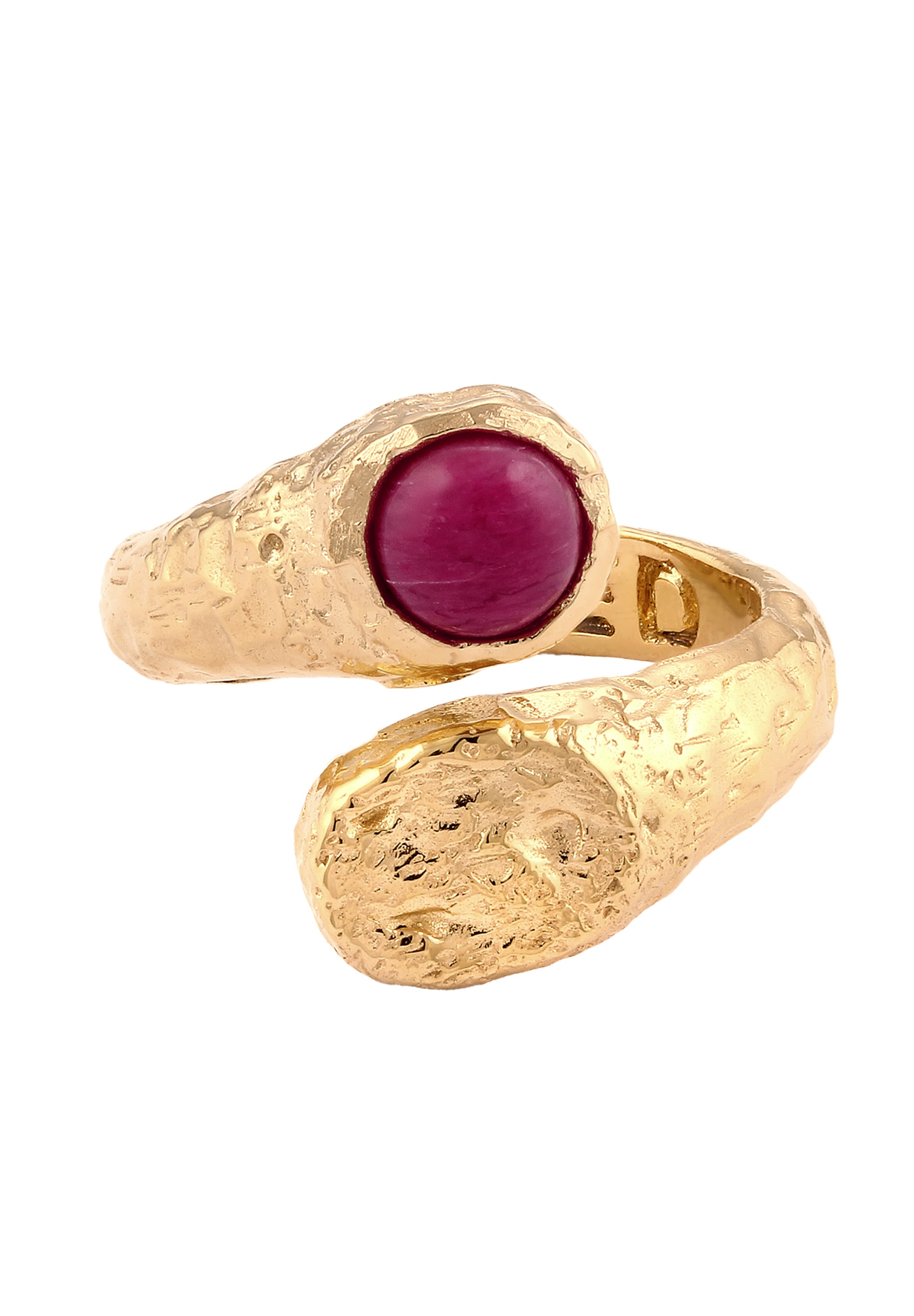 HAZE & GLORY Silberring »Ring Onyx Rot 925 Sterling Silber vergoldet - Sunkissed«
