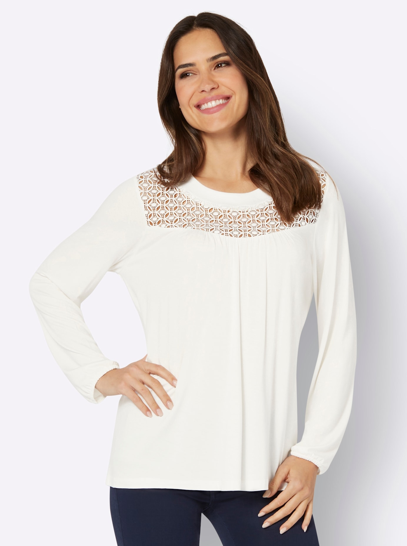 Classic Basics Spitzenshirt »Langarm-Shirt«, (1 tlg.)