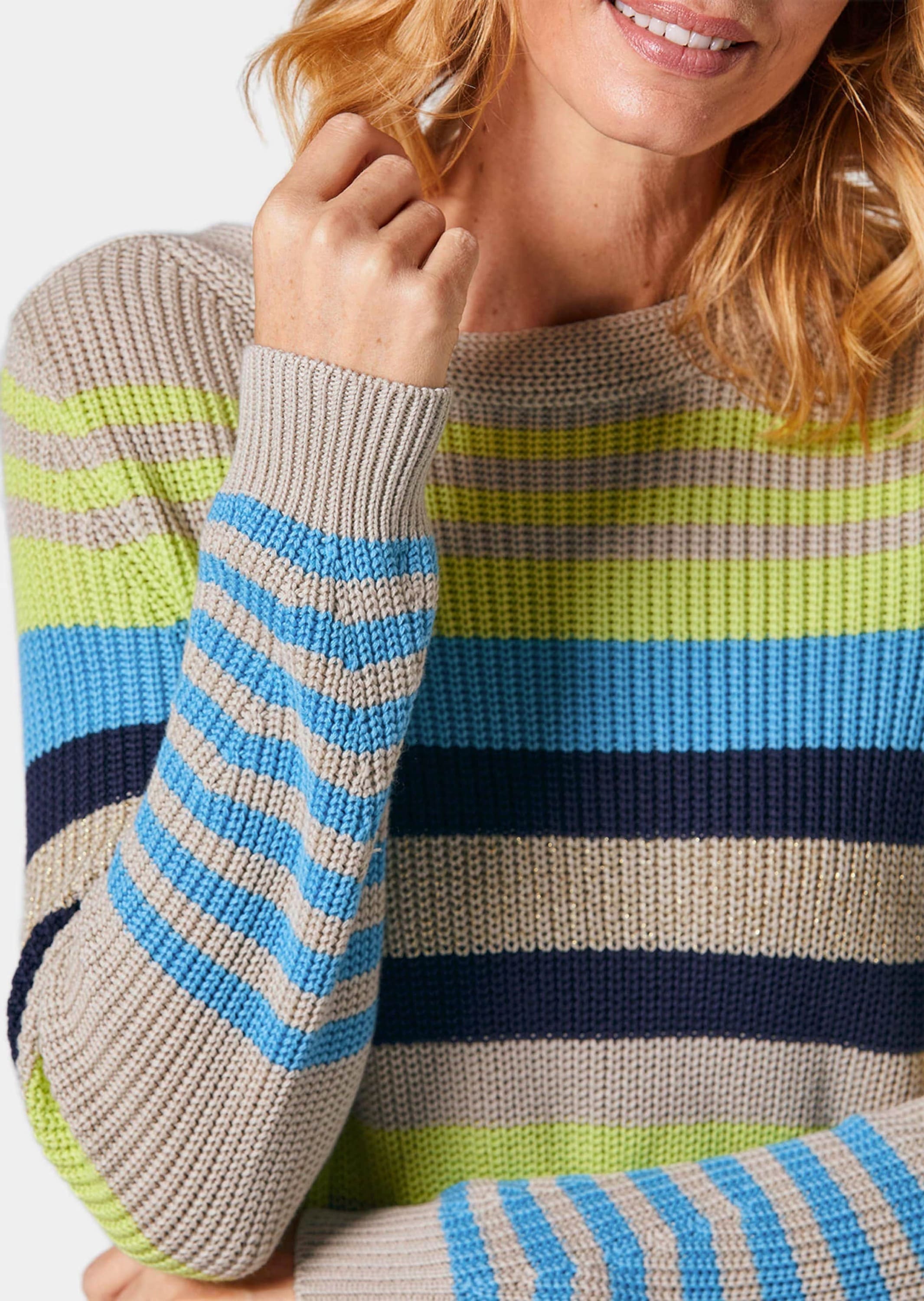 GOLDNER Rundhalspullover »Kurzgröße Ringelpullover«