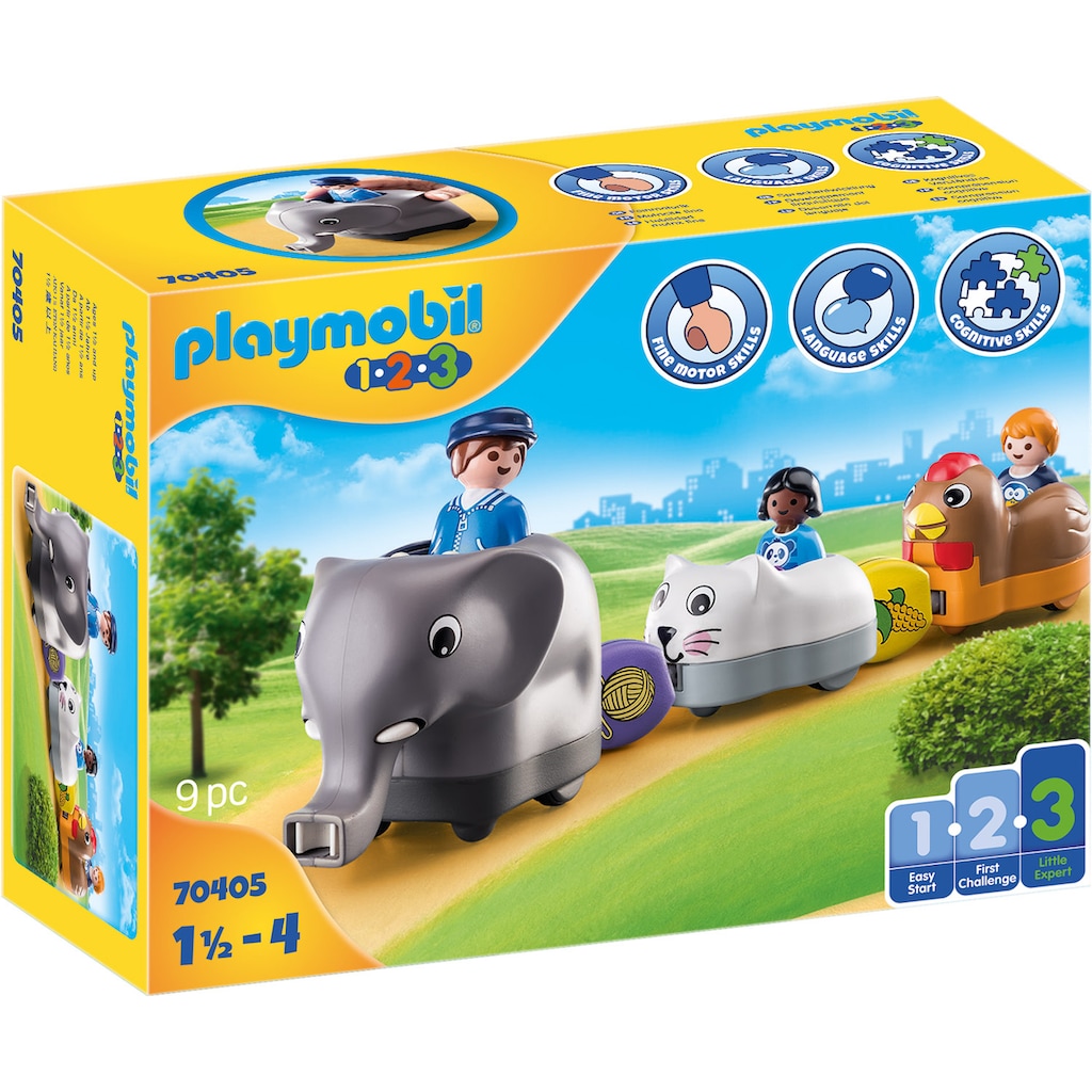 Playmobil® Konstruktions-Spielset »Mein Schiebetierzug (70405), Playmobil 1-2-3«, (9 St.)