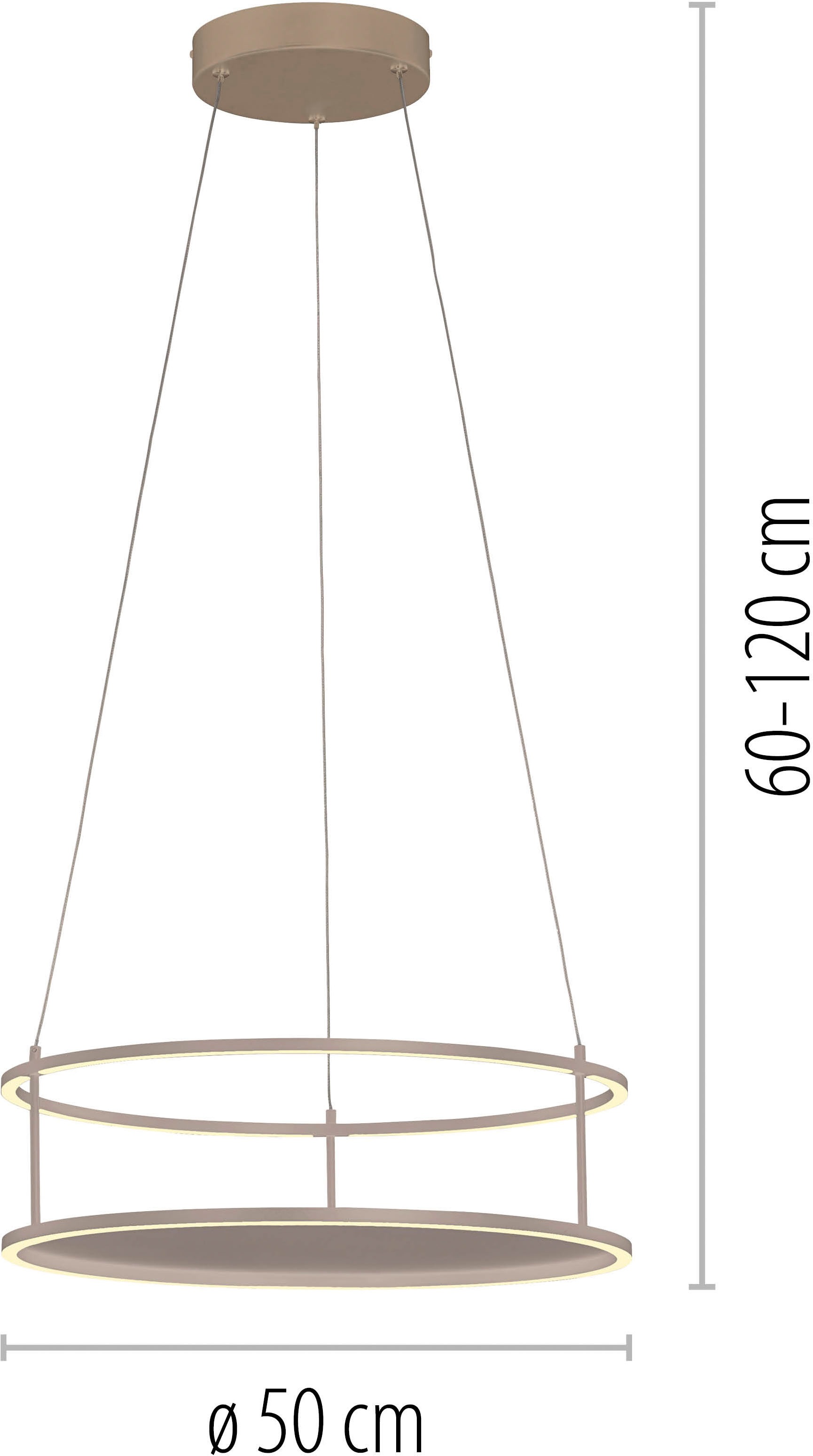 Paul Neuhaus LED Pendelleuchte »CONNI« LED-Board 1 Stk. Warmweiß Touchdimmer, separat schaltbar, Memoryfunktion, Deko-Ablagefläche