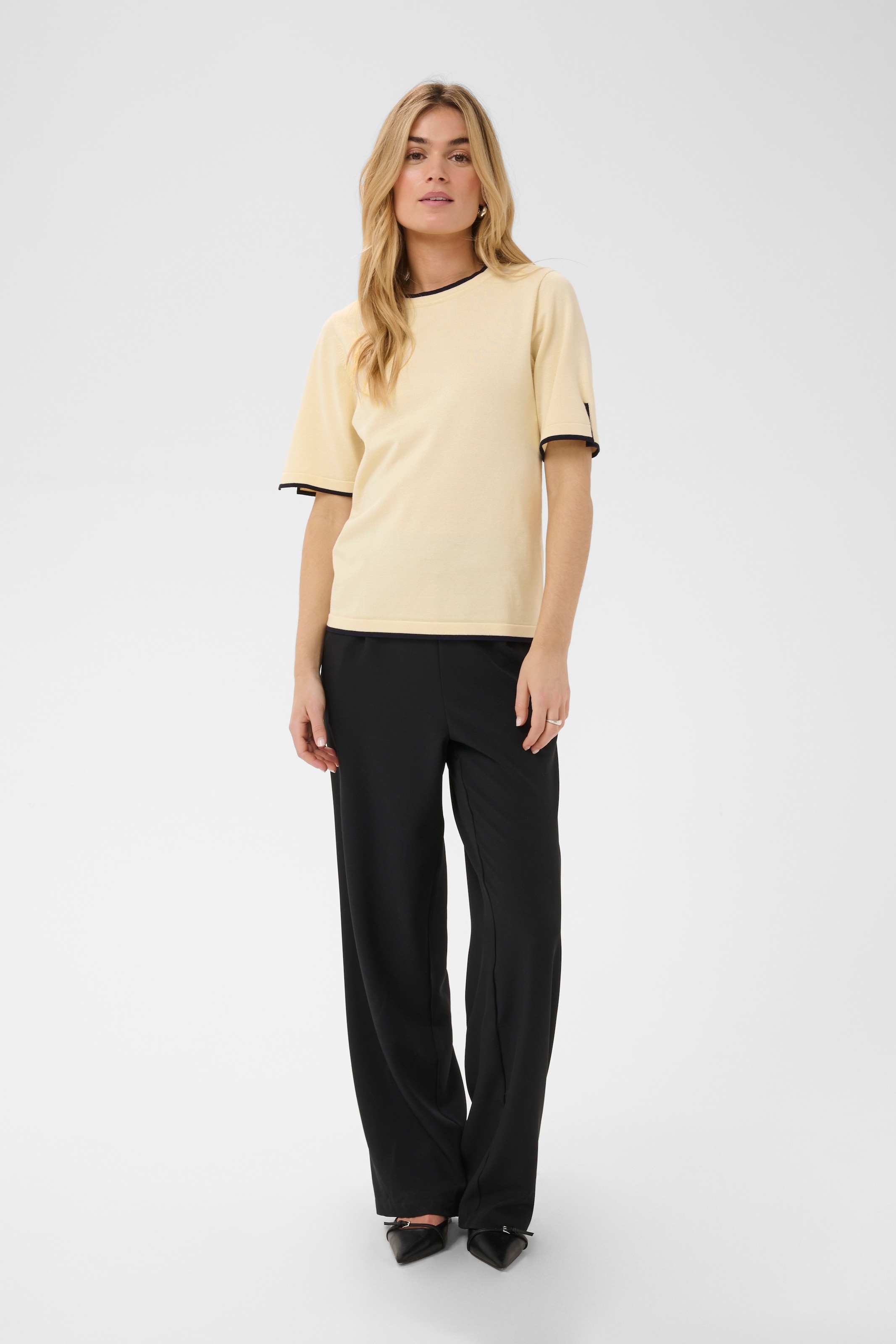 Saint Tropez Strickpullover »MilaSZ Contrast Stripe SS Pullover« Viskosemischung, Regular fit