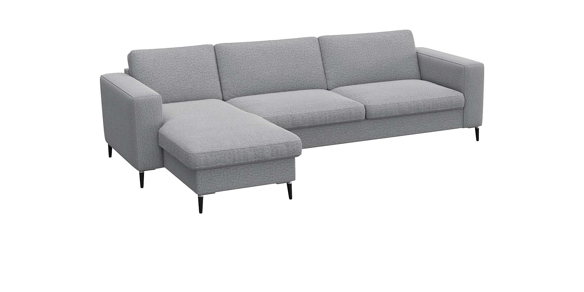 FLEXLUX Ecksofa »Fiore, super Sitzkomfort durch Kaltschaum im Sitz, L-Form« breite Armlehnen, Kaltschaum, Füße Alu+schwarz