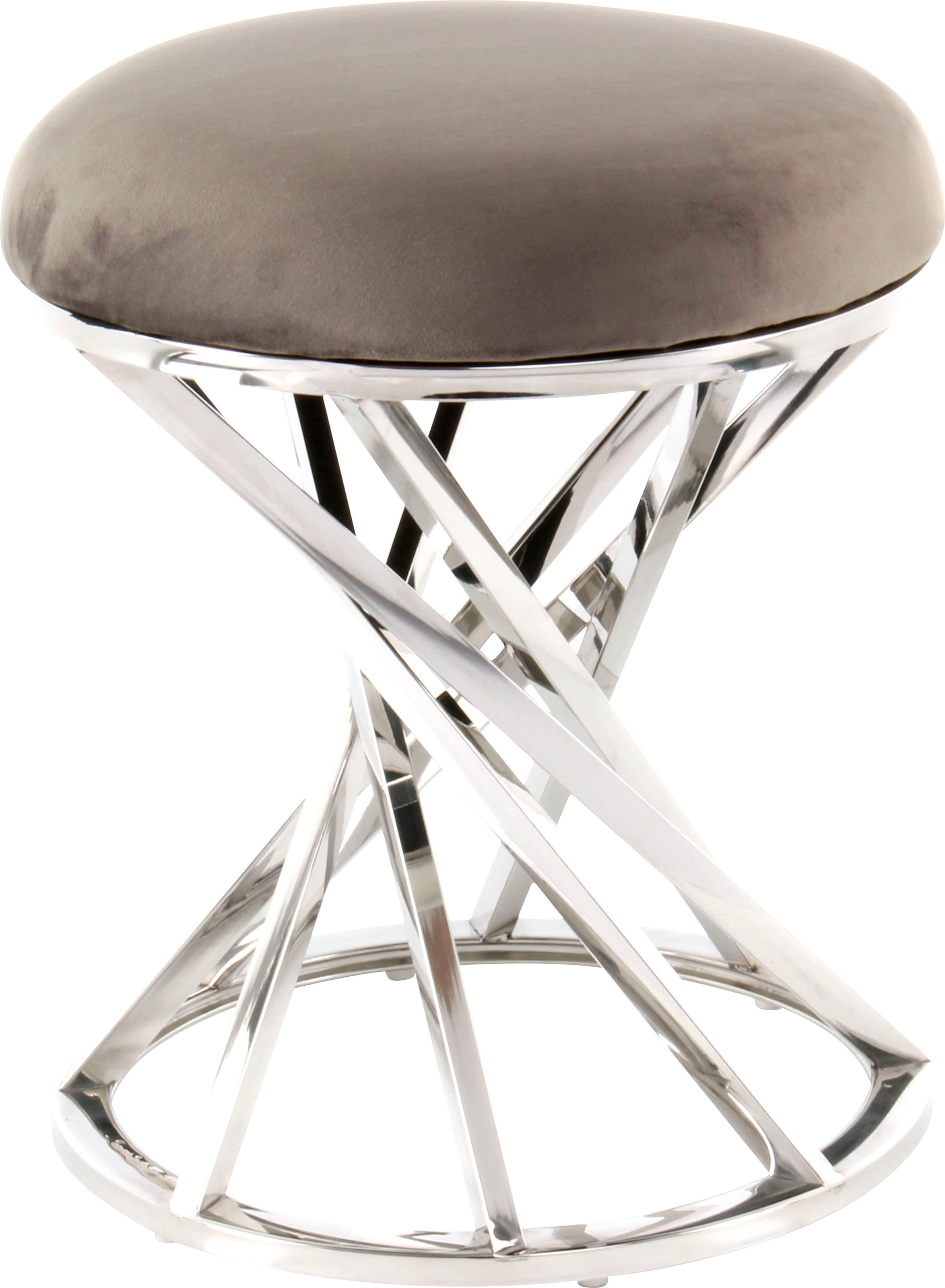 Kayoom Sitzhocker »Hocker Wesley 325,Sitzpouf in elegantem Design, Gestell aus Metall«, (1 St.), glamourös, hochwertig, mit weichem Sitzkissen und Stoffbezug