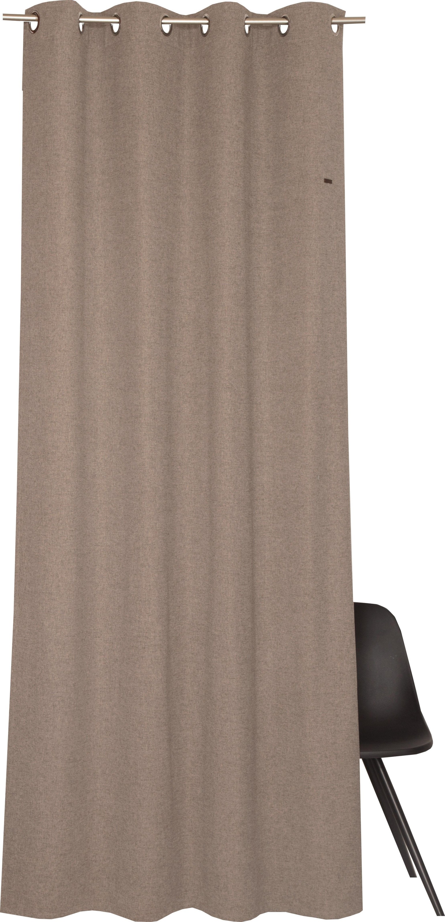 Esprit Vorhang »Harp« Ösen 1 Stk. tlg. HxB: 250x140, Blickdicht, mit Lederlabel, (BxH) 140 x 250 cm in braun