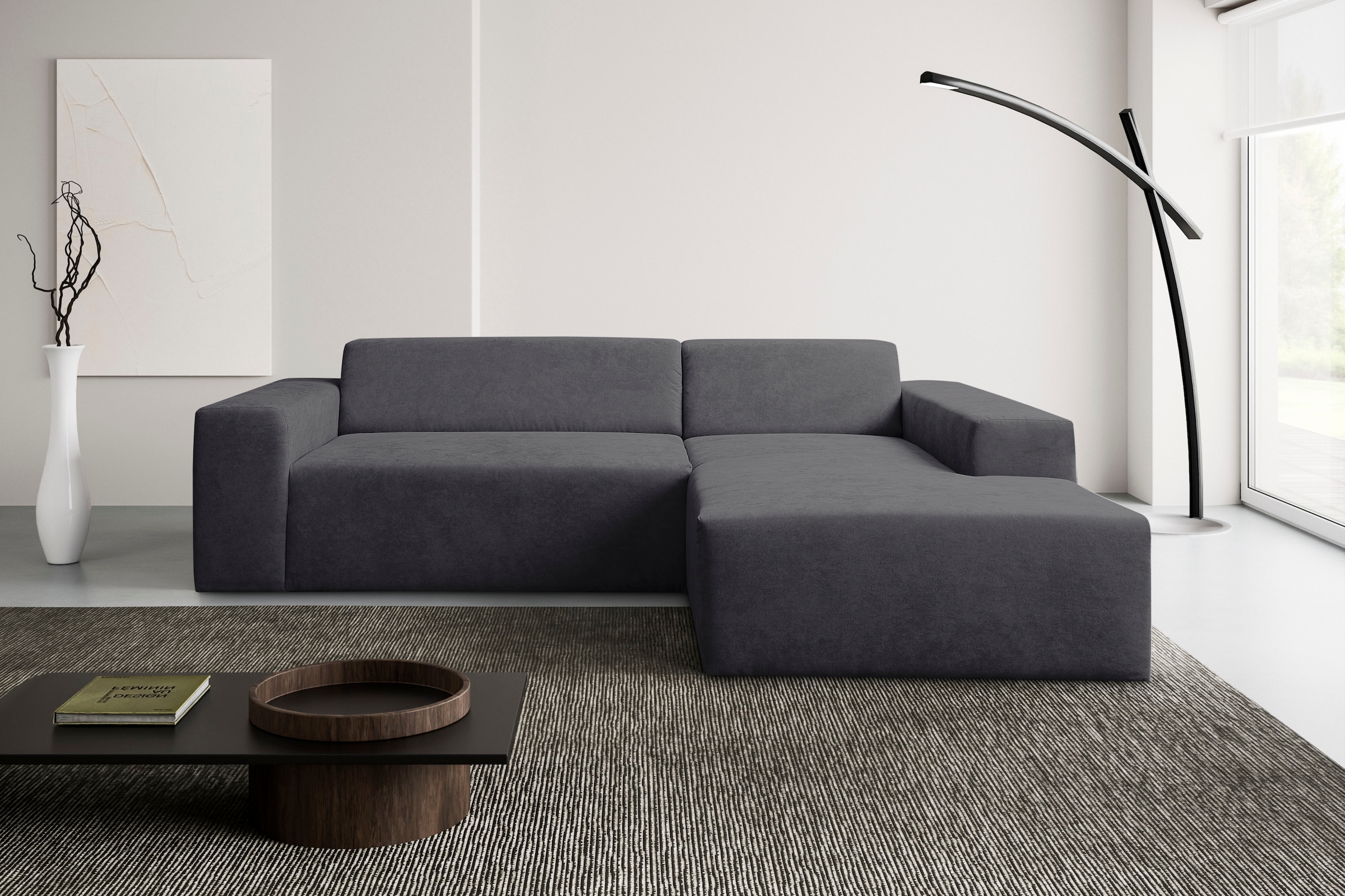 WERK2 Ecksofa »Zeus-L Breite: 253 cm, modern & zeitlos, bequemes Sofa« moderne Optik mit abgerundeten Kanten