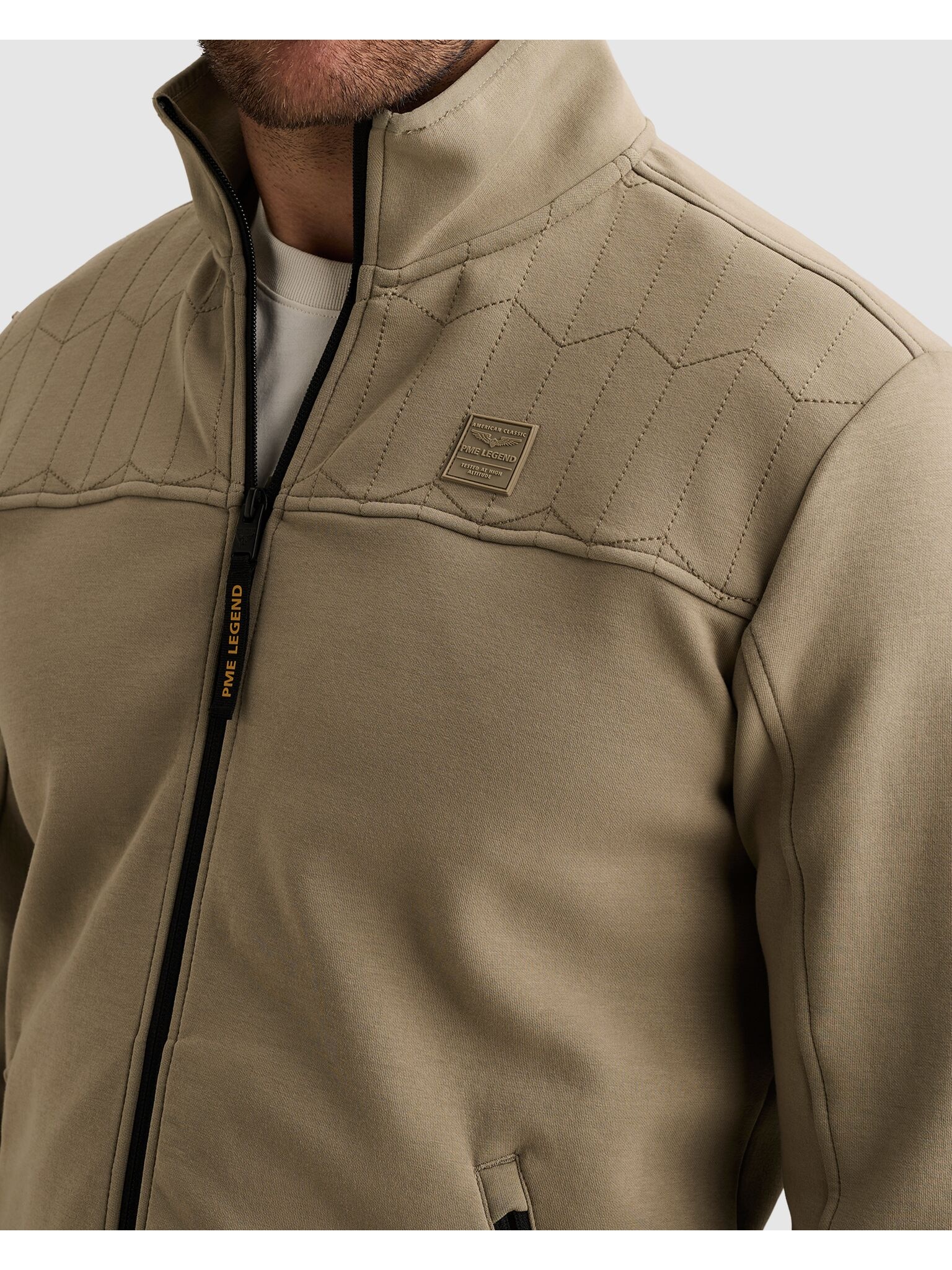 PME LEGEND Sweatjacke Seitliche Reißverschlusstaschen, vordere Passe mit dezenten Ziernähten