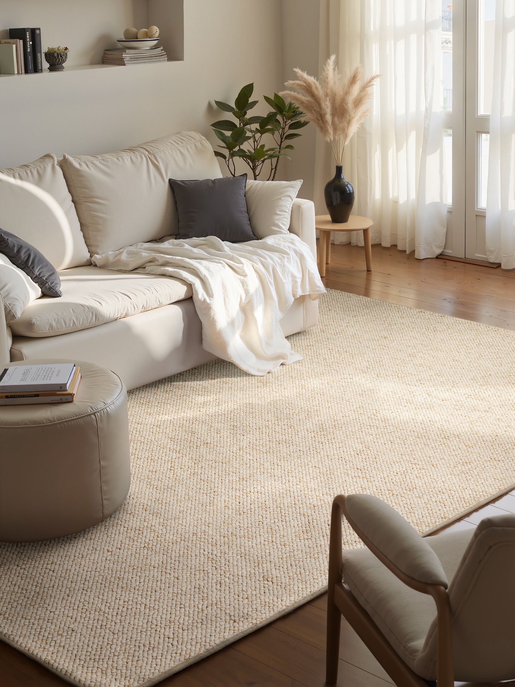 HANSE Home Teppich »Wolly 2« rechteckig 12 mm Höhe Flachgewebe, Läufer, Skandi, Woll-Optik, Esszimmer, Wohnzimmer, Flur