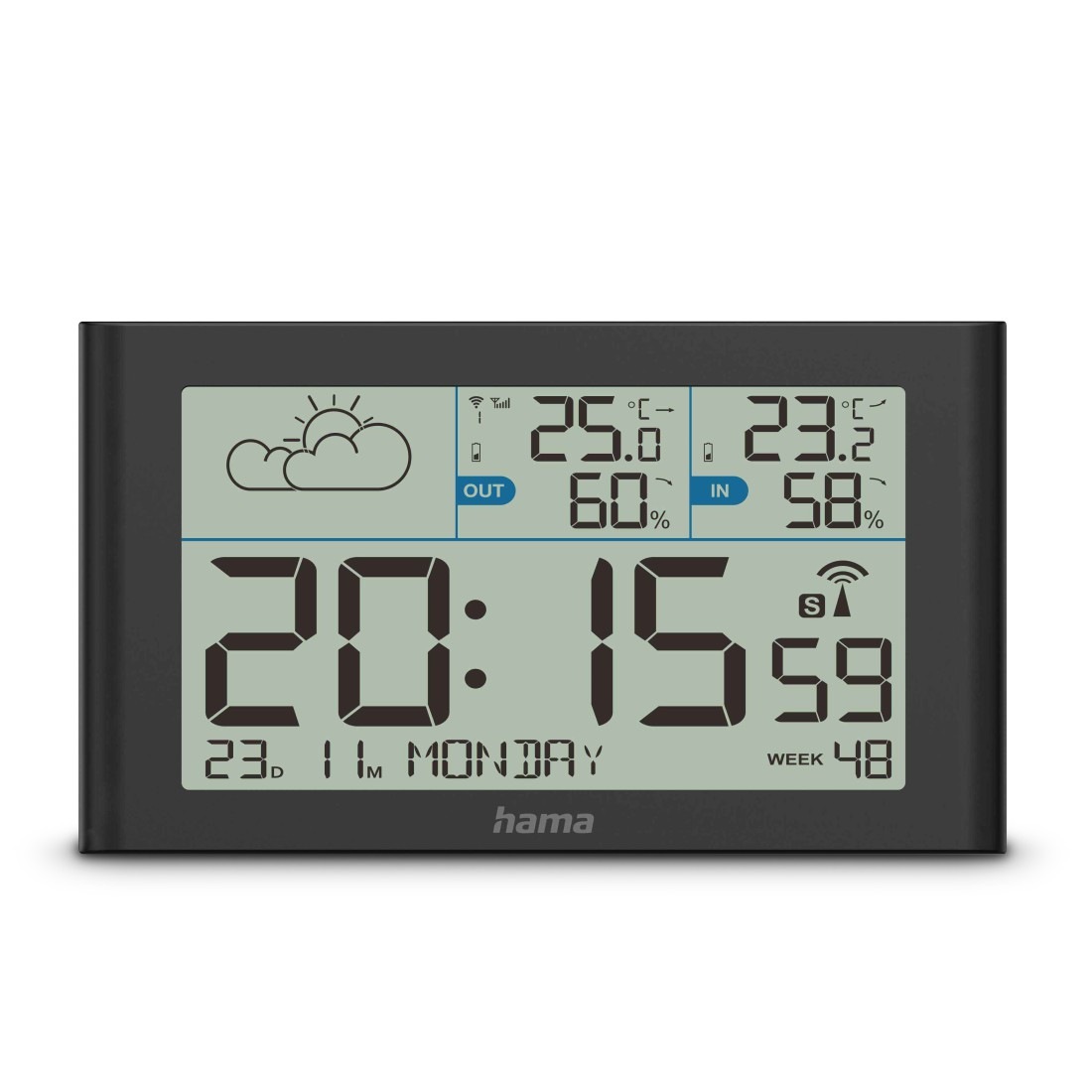 Hama Wetterstation »Wetterstation "Sylt" mit Außensensor, Funk, Wecker« () Innen-/Außentemperatur, Hygrometer