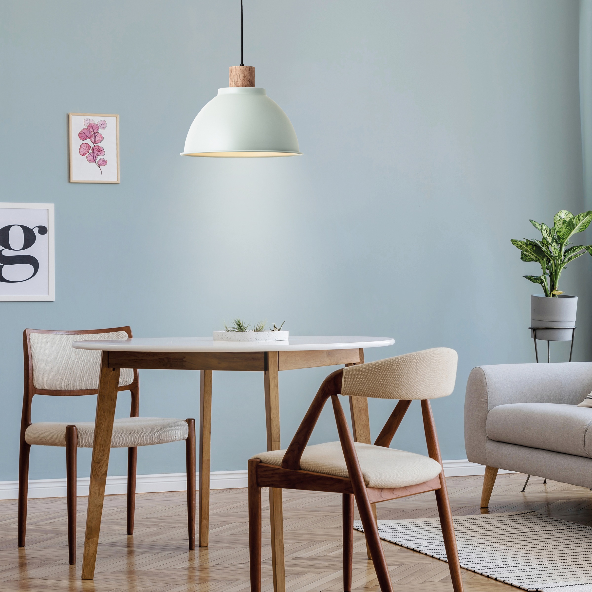 Brilliant Pendelleuchte »Erena«, 1 flammig, Leuchtmittel E27 | ohne Leuchtmittel, Höhe 120 cm, Ø 38 cm, E27, kürzbar, Metall/Holz