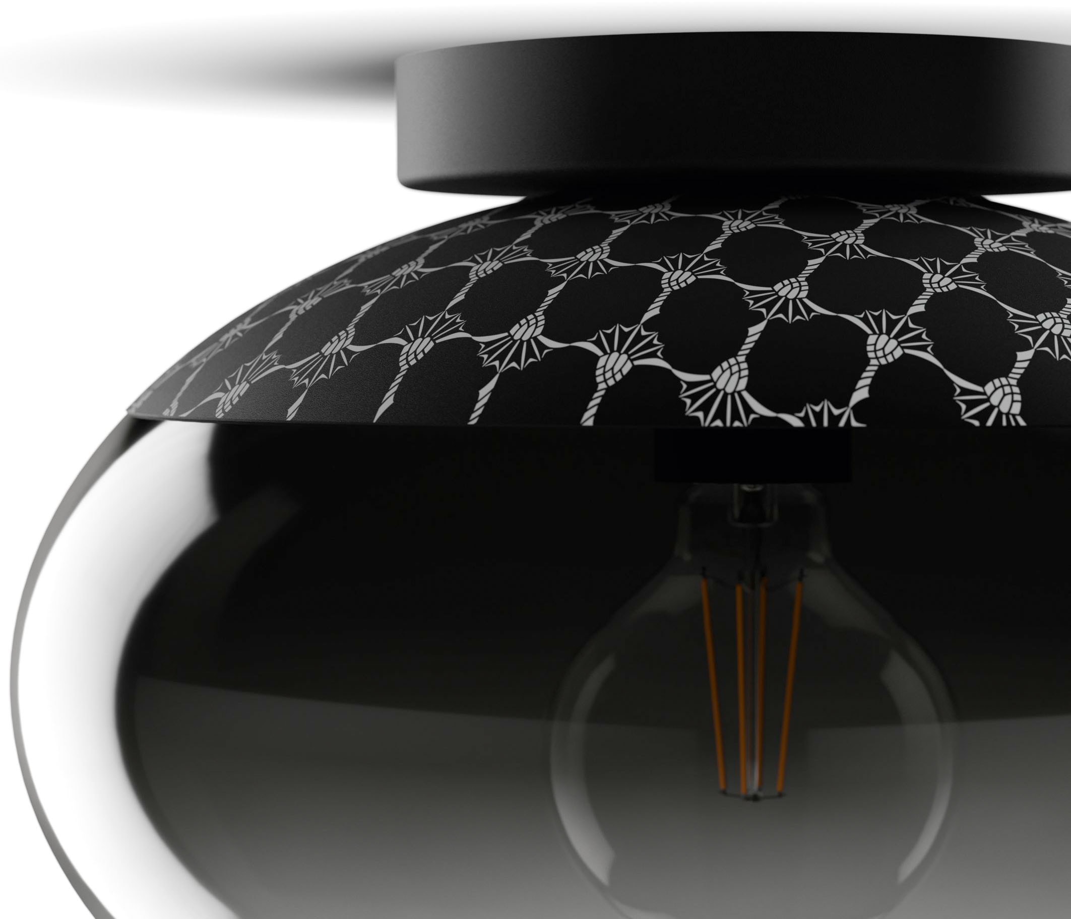 JOOP! Deckenleuchte »CURVES LIGHTS«, Leuchtmittel E27 | ohne Leuchtmittel, mit Extra-White-Glaskugel mit feinem Farbverlauf zu Rauchglas-Optik