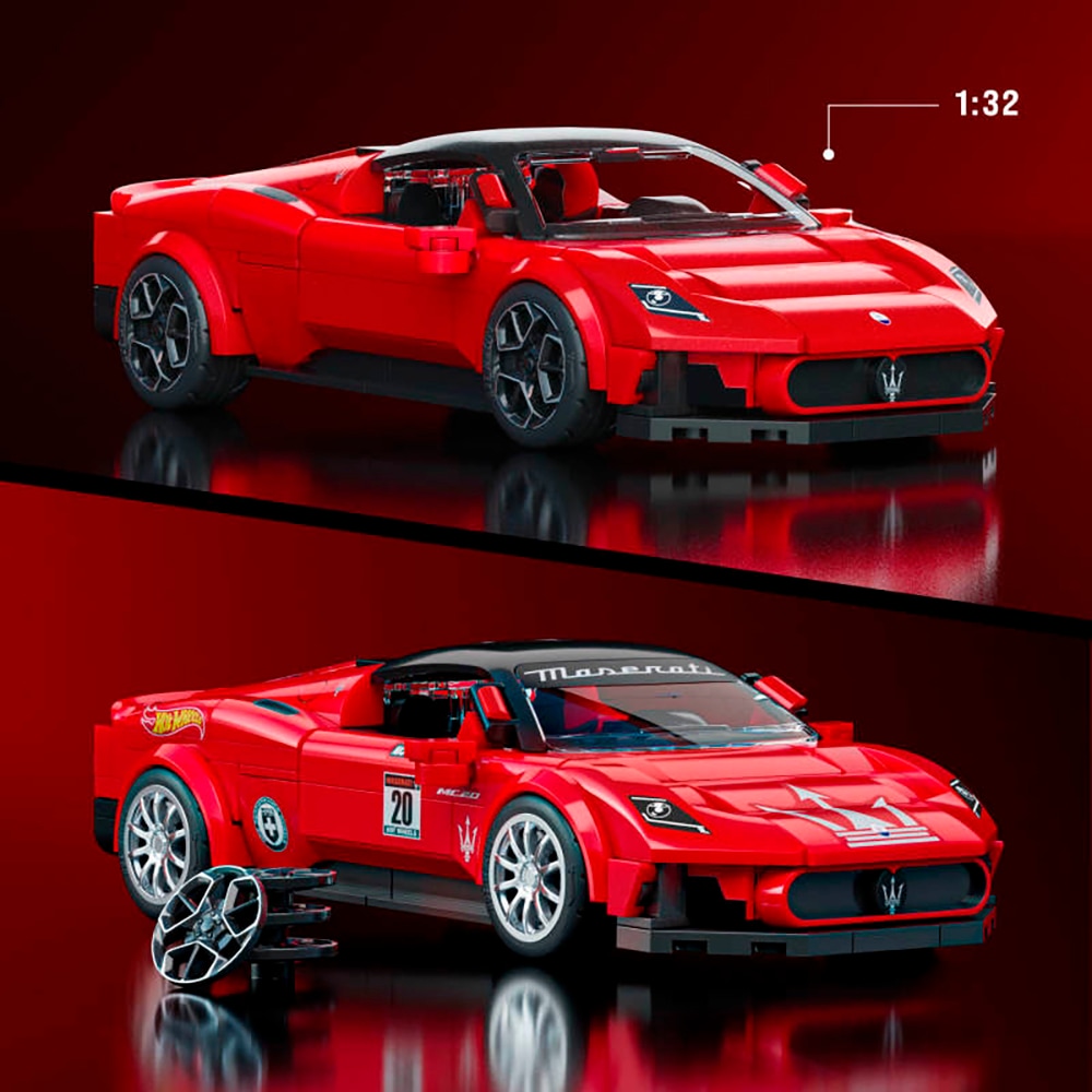 Mattel® Modellbausatz »Mattel Brick Shop, Hot Wheels, SPEED SERIES MASERATI MC20«, (250 St.), 1:32