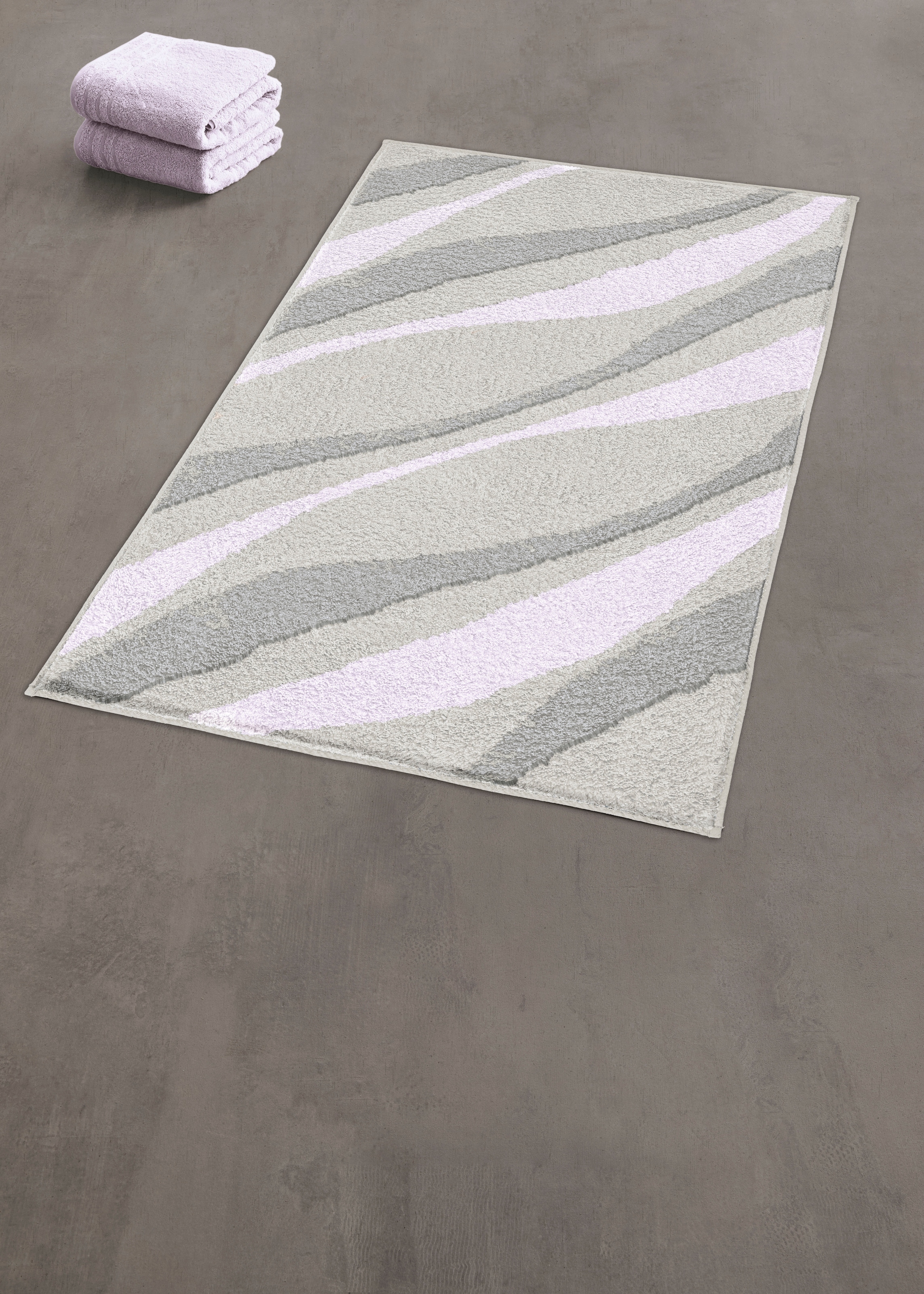 Kleine Wolke Badematte »Dream«, rutschhemmend beschichtet, fußbodenheizungsgeeignet, Badteppich, Wellen Design