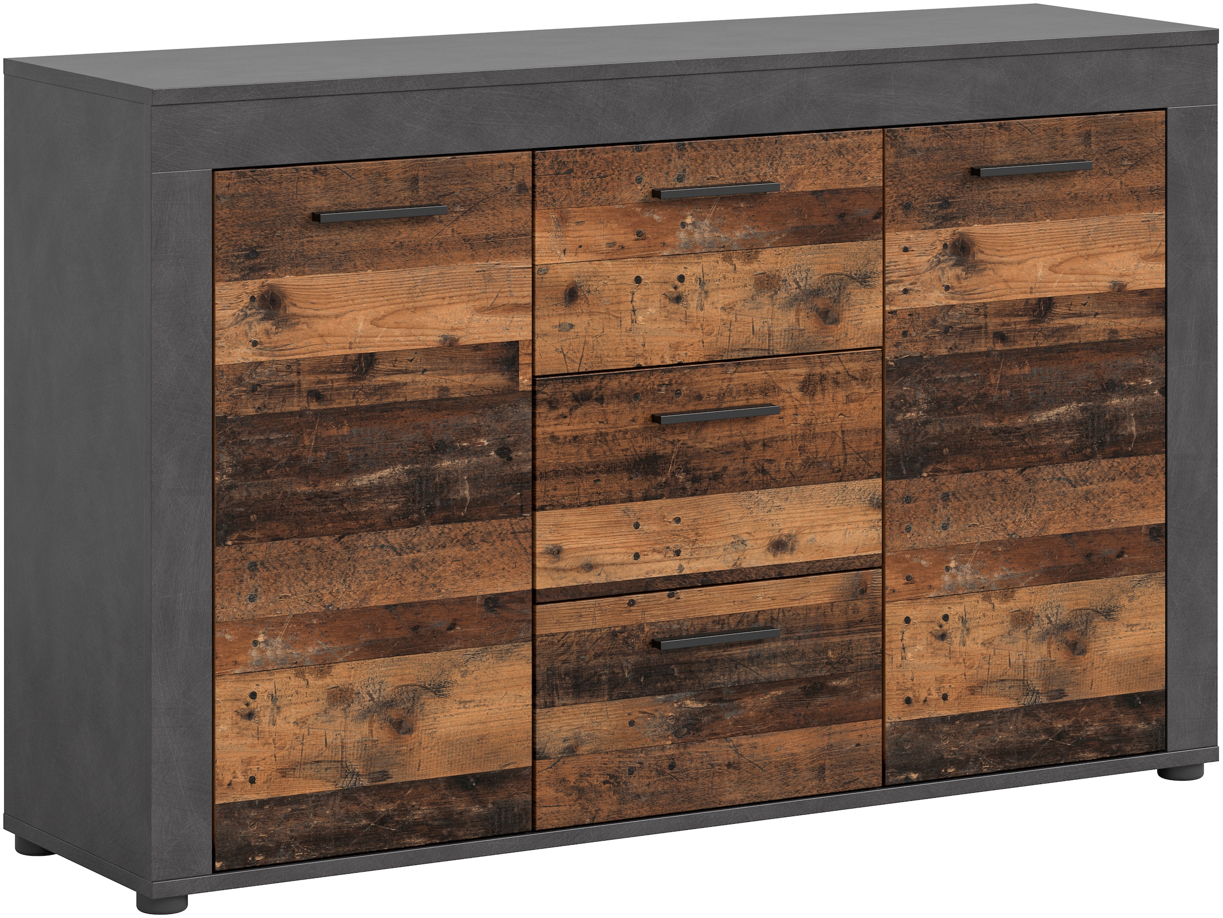 INOSIGN Sideboard »Aosta, Breite 125 cm, in verschiedenen Farbausführungen«, mit 2 Türen und 3 Schubkästen, Wohnzimmer, Kommode, Schrank