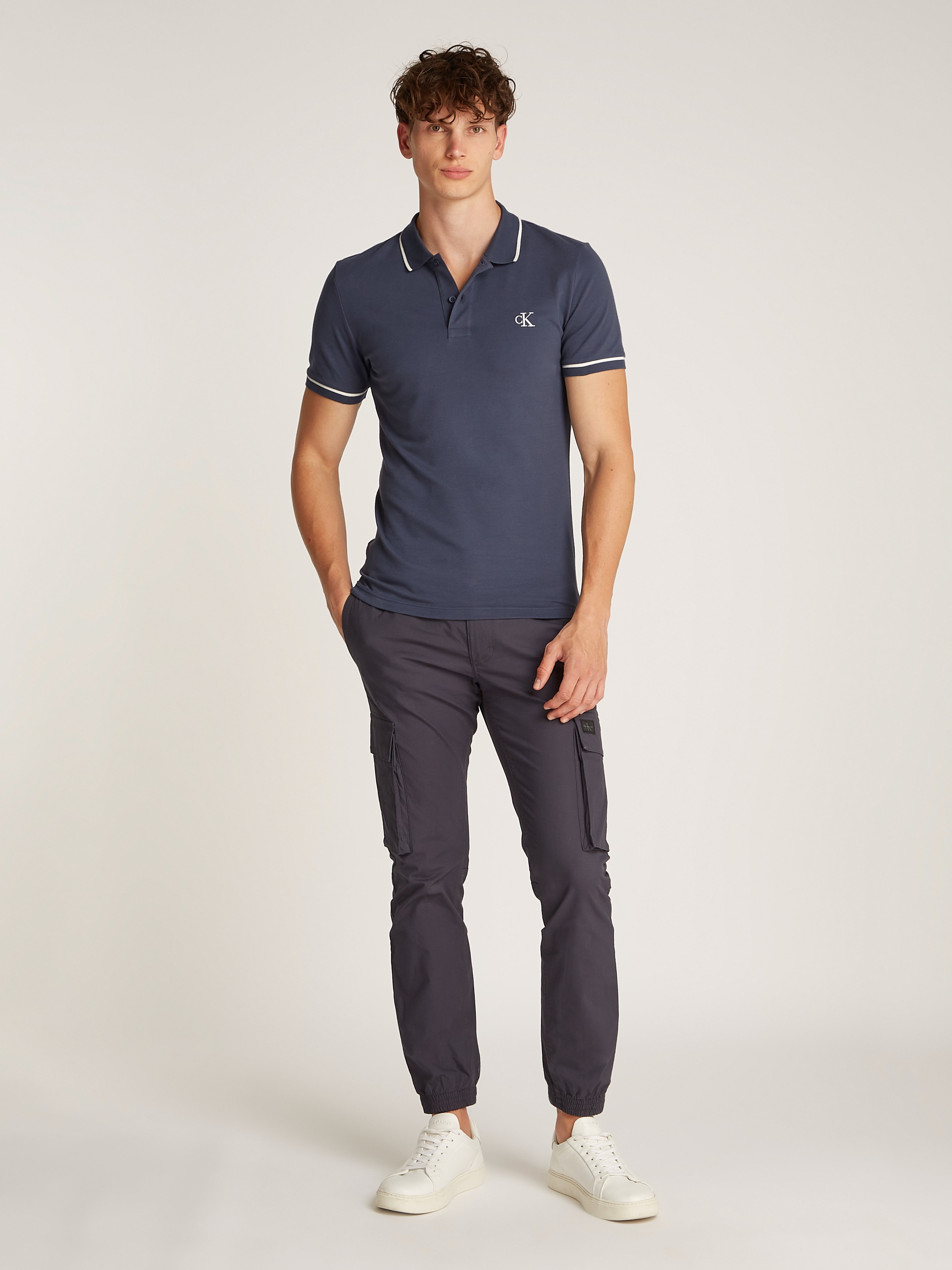 Calvin Klein Jeans Poloshirt »TIPPING SLIM POLO«, mit Logomarkenlabel
