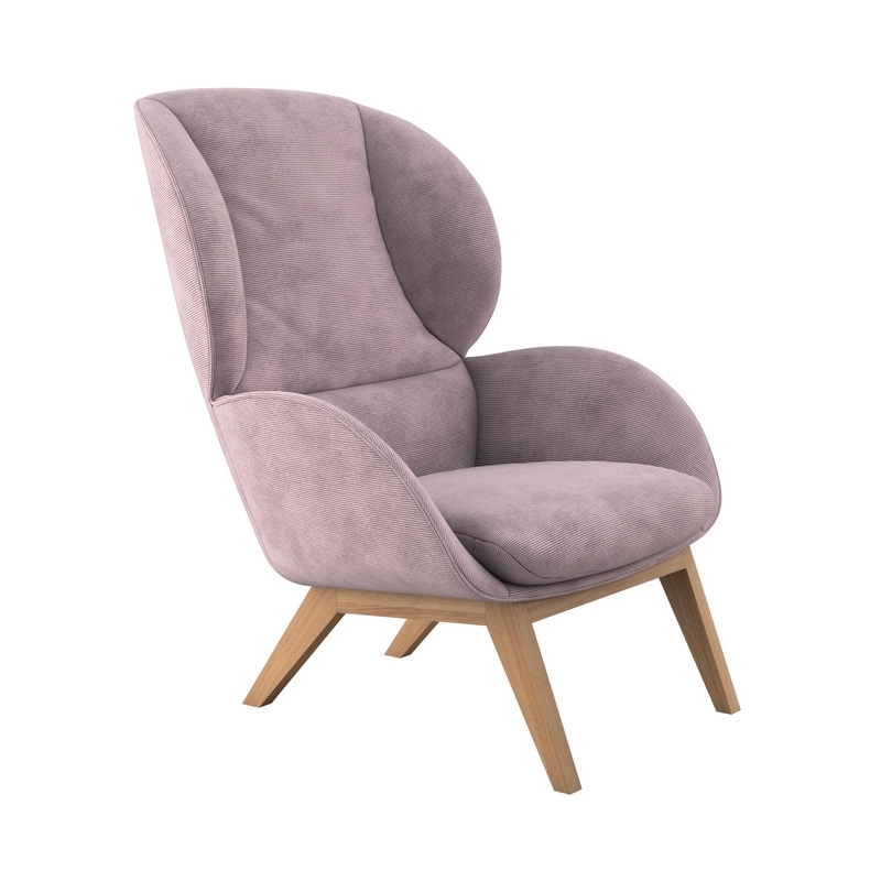 FLEXLUX Ohrensessel »Adria«, Stil & Komfort, organische Form, Fuß Eiche
