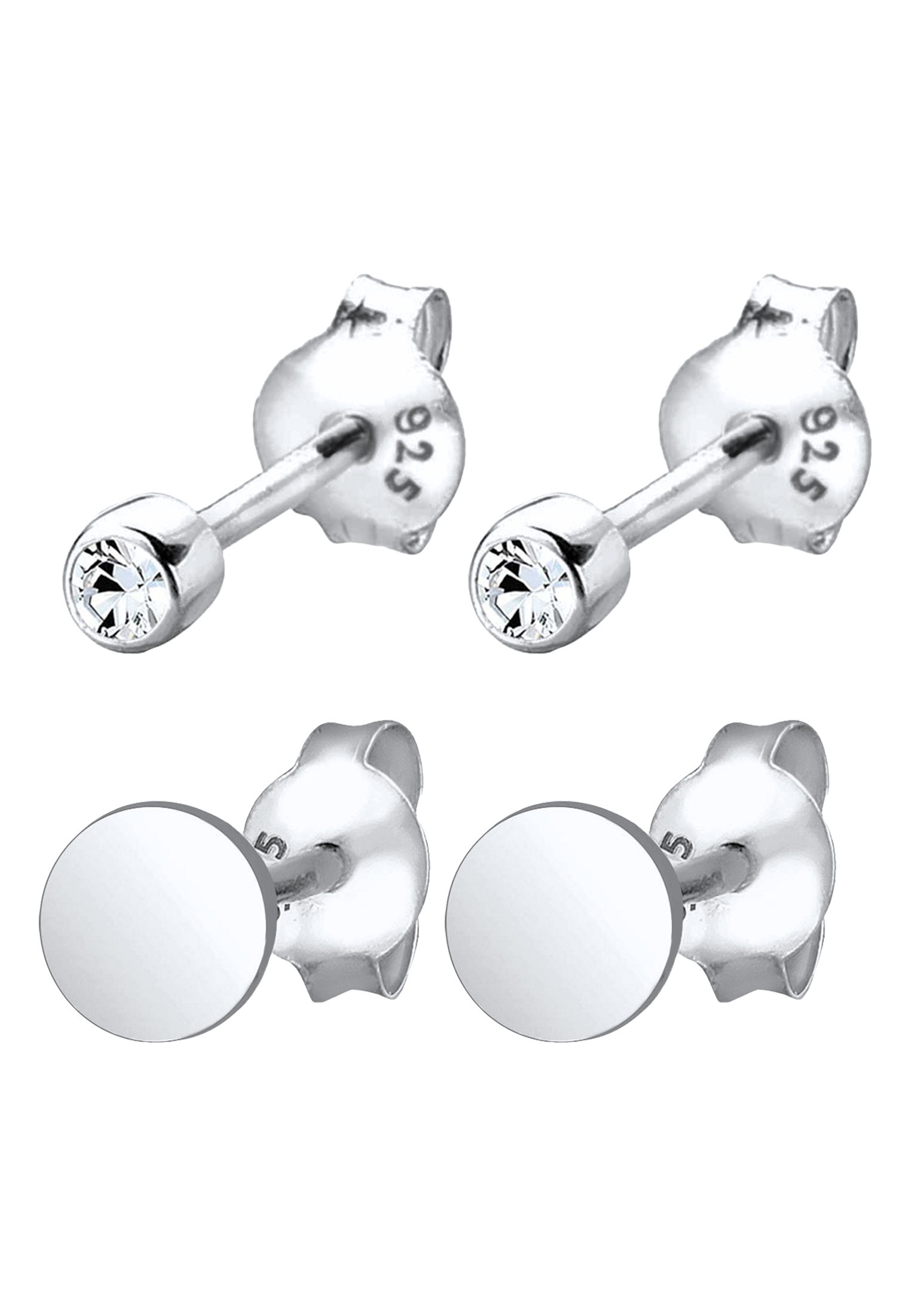 Elli Ohrstecker-Set »Ohrringe Plättchen Ohrstecker Set 925 Silber, mit Kristallen von Swarovski®«