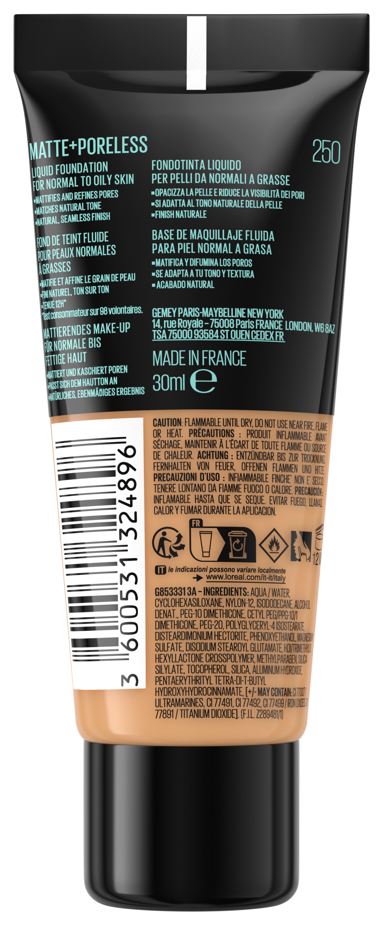 MAYBELLINE NEW YORK Foundation »FIT ME! MATTE + PORELESS MAKE-UP« für einen natürlich mattierten Teint, leichte bis mittlere Deckkraft