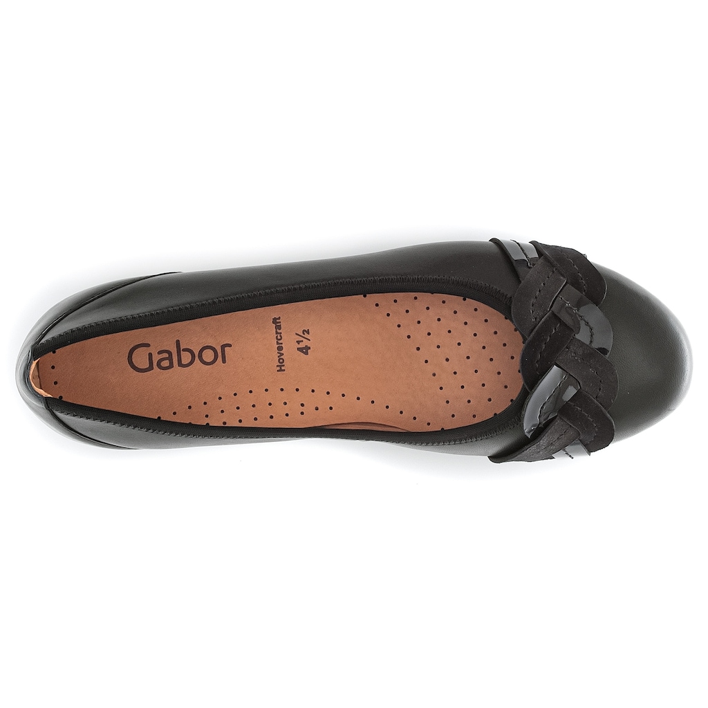 Gabor Ballerina, Flache Schuhe, Slipper mit modischem Zierriegel