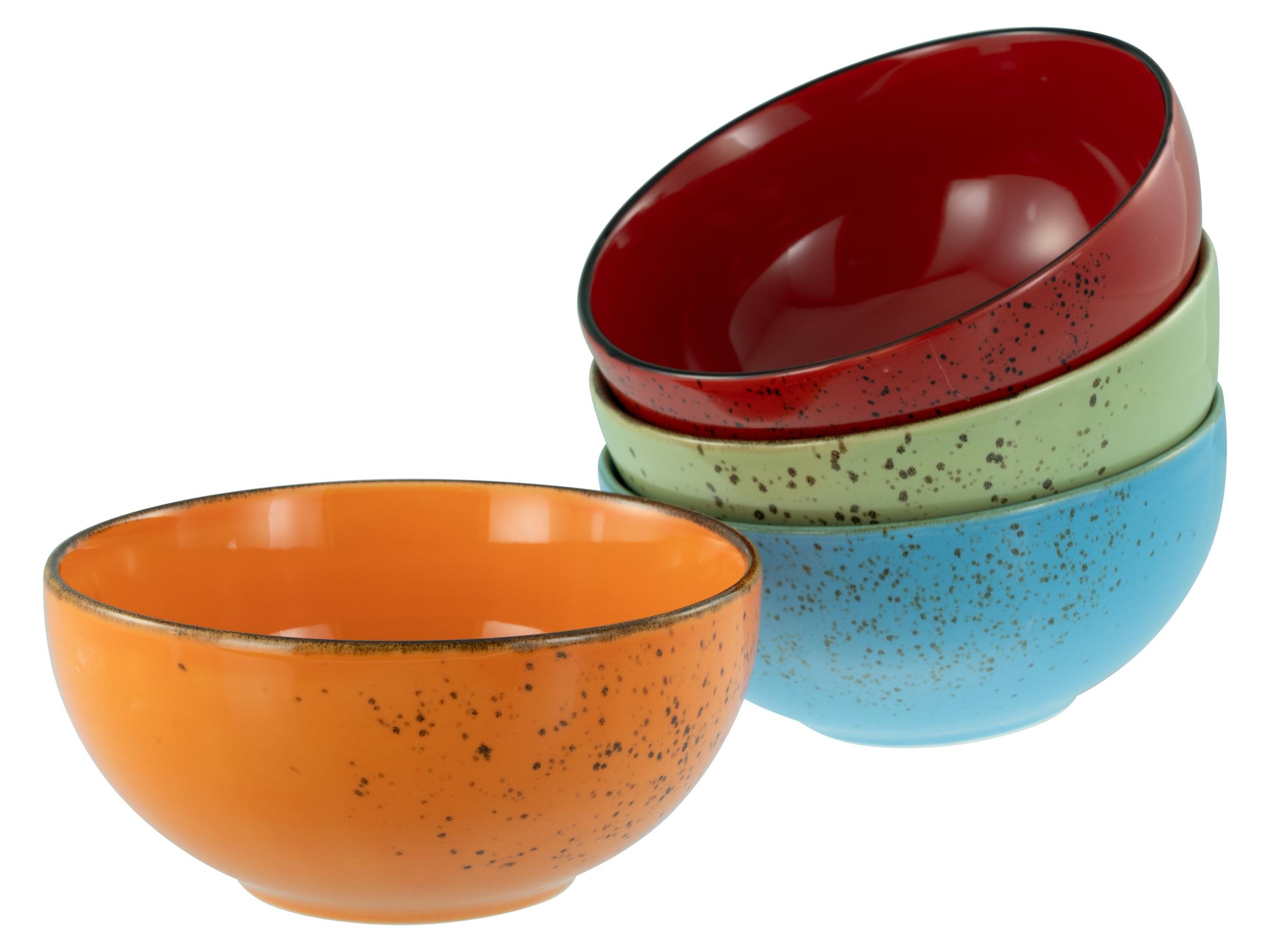 CreaTable Schale »Nature Collection, Buddha Bowl 4-tlg« 4 Stk. aus Steinzeug Handwerklicher Look, Vintage, Höhe 8,5 cm
