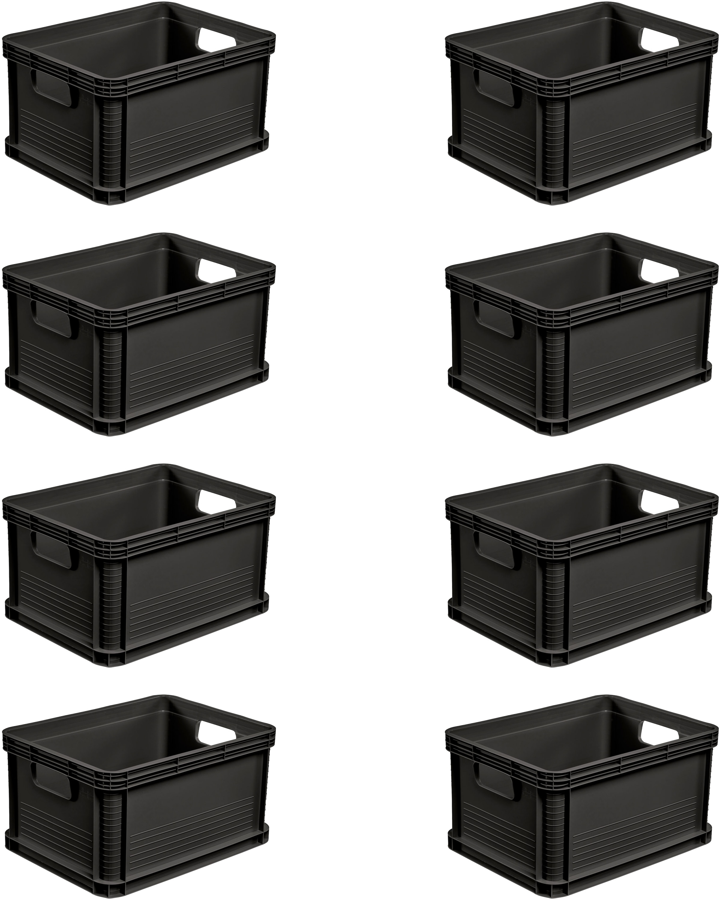 keeeper Transportbehälter »Transportbox robert, 8er Set, 20 L, 40 x 30 x 22 cm« 30 cm breit 22 cm hoch 40 cm lang Set, 8 Stk. tlg. säure- und laugenbeständig, 30 kg Tragkraft
