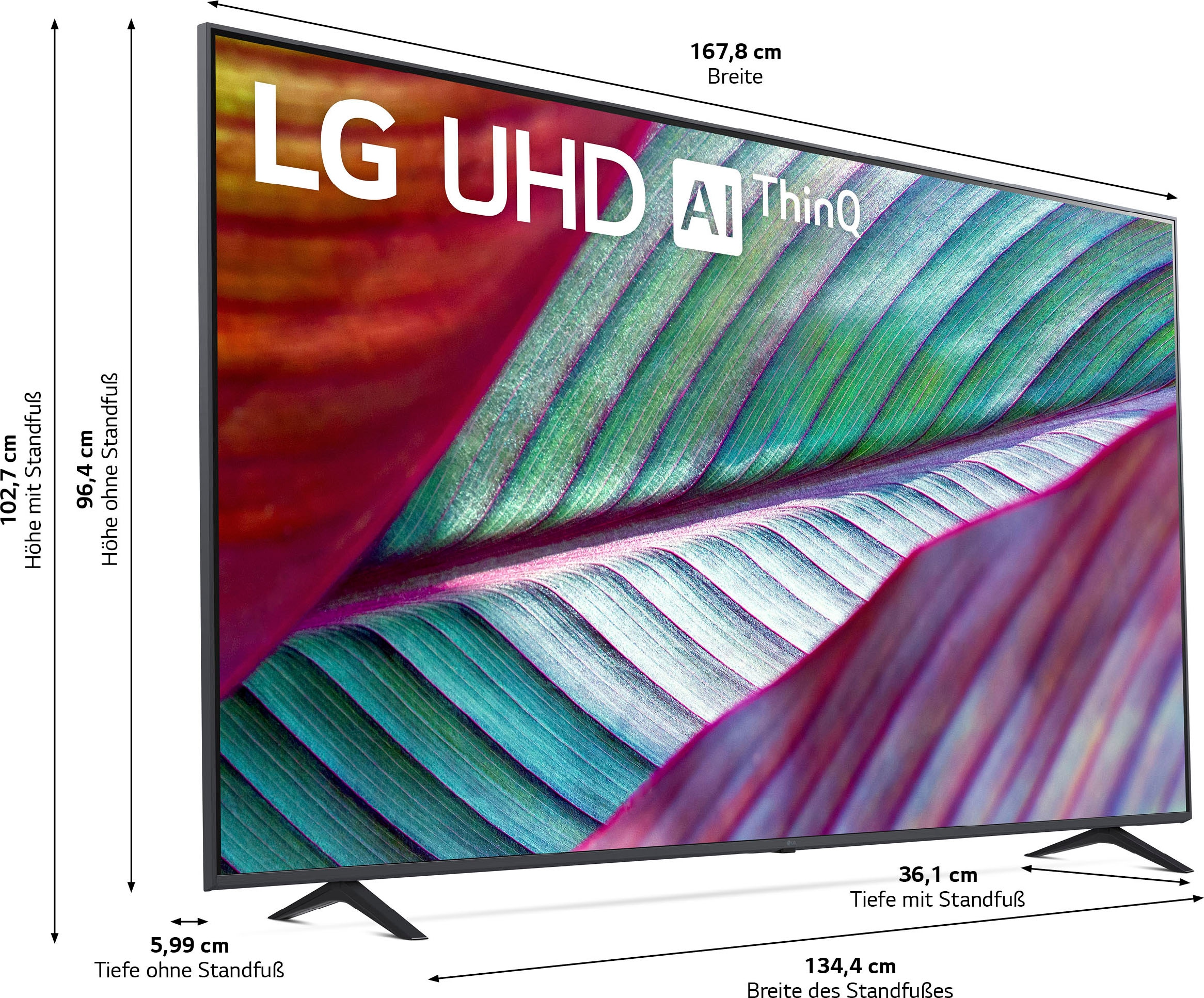 LG LCD-LED Fernseher »75UR78006LK«, 4K Ultra HD, Smart-TV, UHD,α5 Gen6 4K AI-Prozessor,HDR10,AI Sound,AI Brightness Control