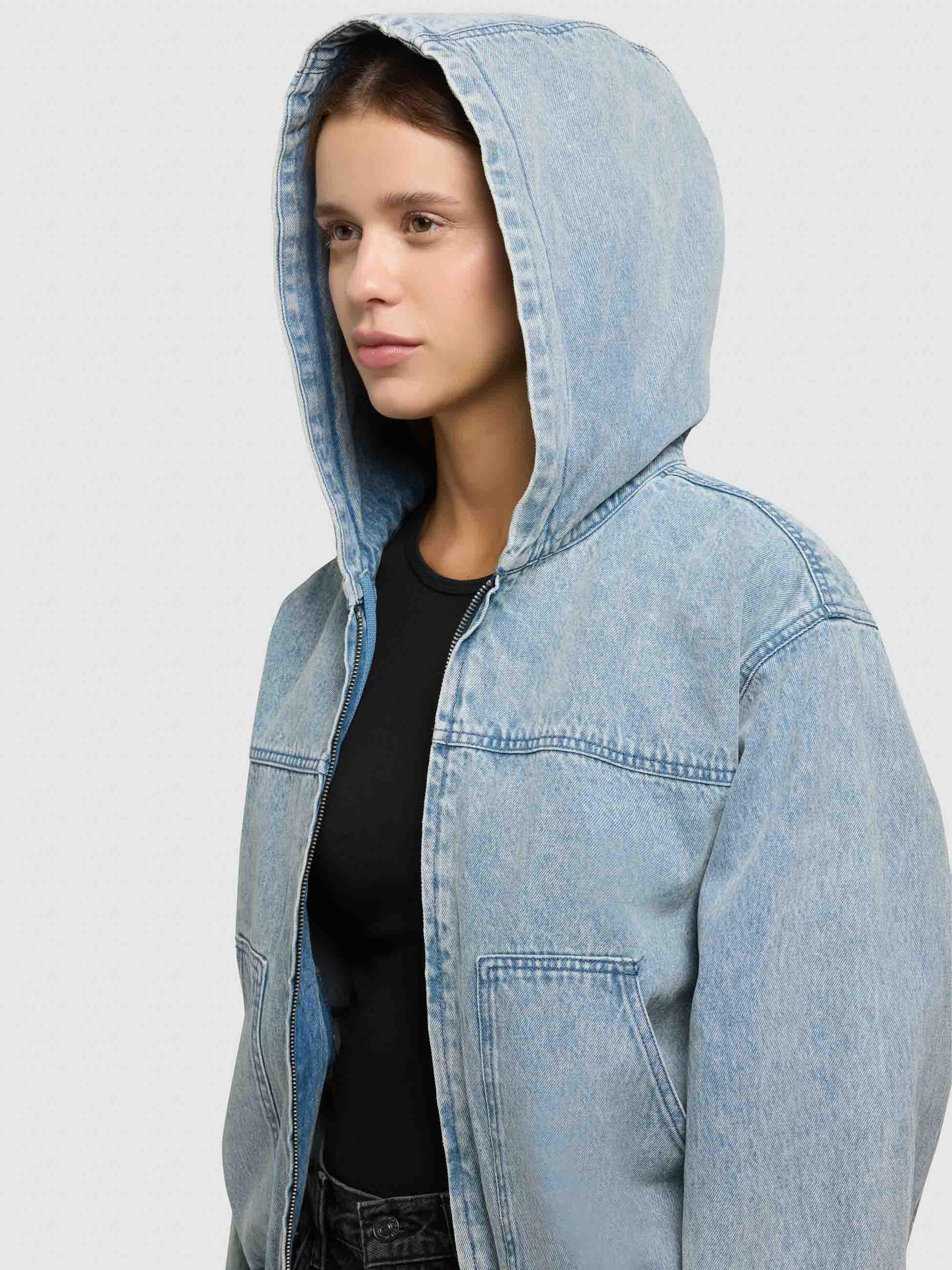 khujo Jeansjacke »Jeansjacke Gretel« mit Kapuze Modische Jacke in Jeans-Optik