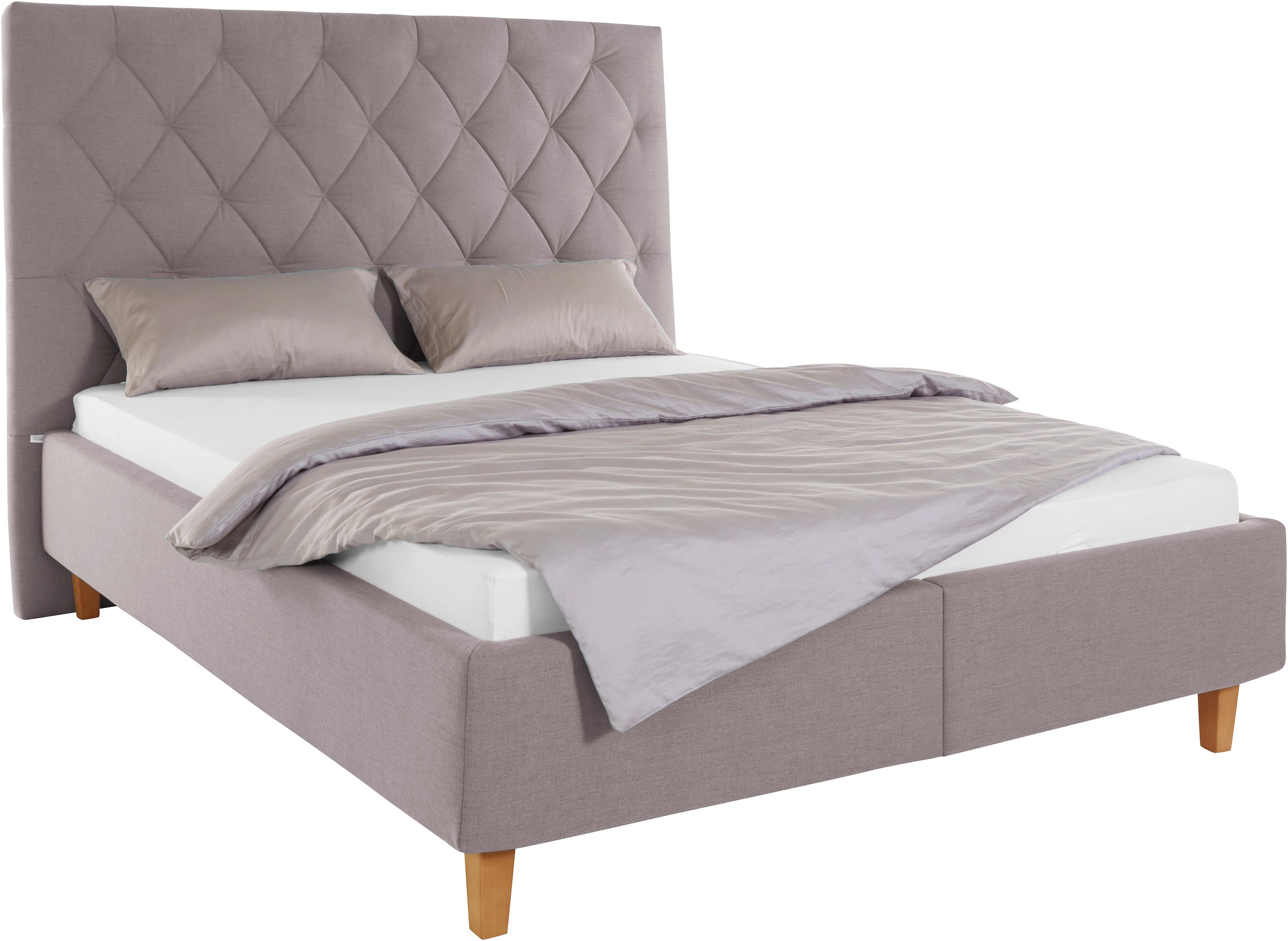 Guido Maria Kretschmer Home&Living Polsterbett »Sunley 140«, Kreuzsteppung, Kopfteilhöhe 142 cm, ohne oder mit Matratze/Lattenrost
